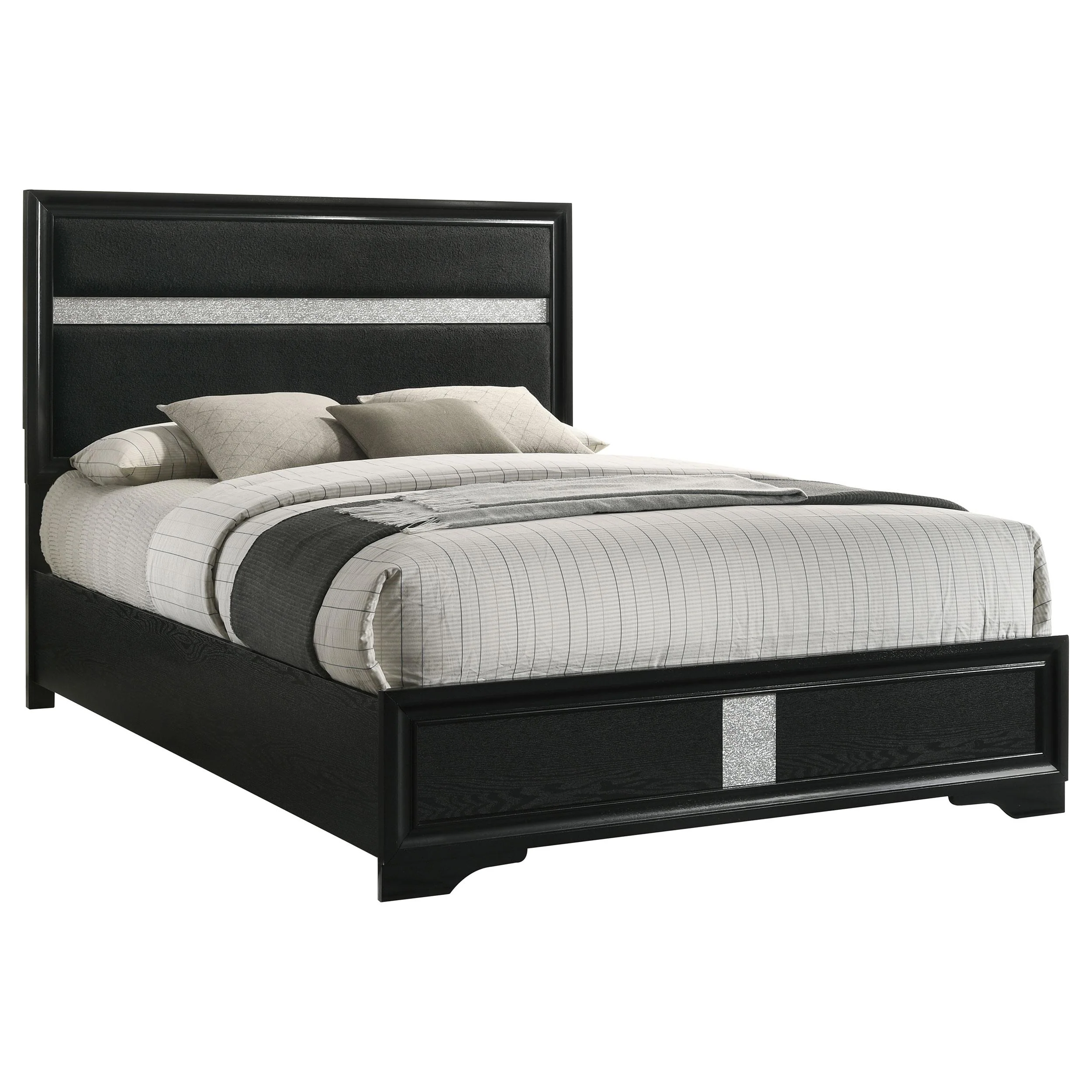 Coaster Furniture Miranda 206360Q 54-inch Upholstered Queen Panel Bed - Black - Image 3