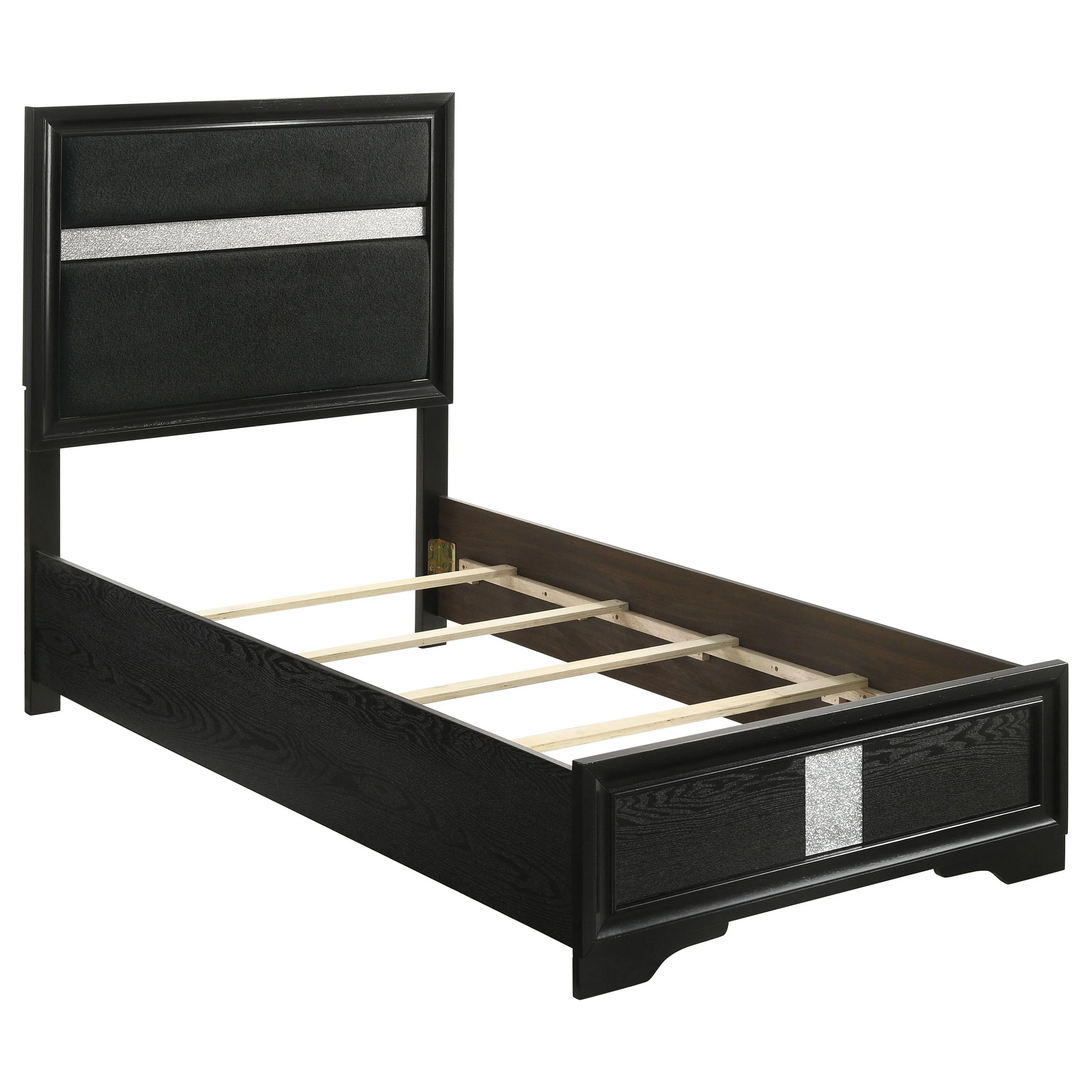 Coaster Furniture Miranda 206360T 54-inch Upholstered Twin Panel Bed - Black - Image 1