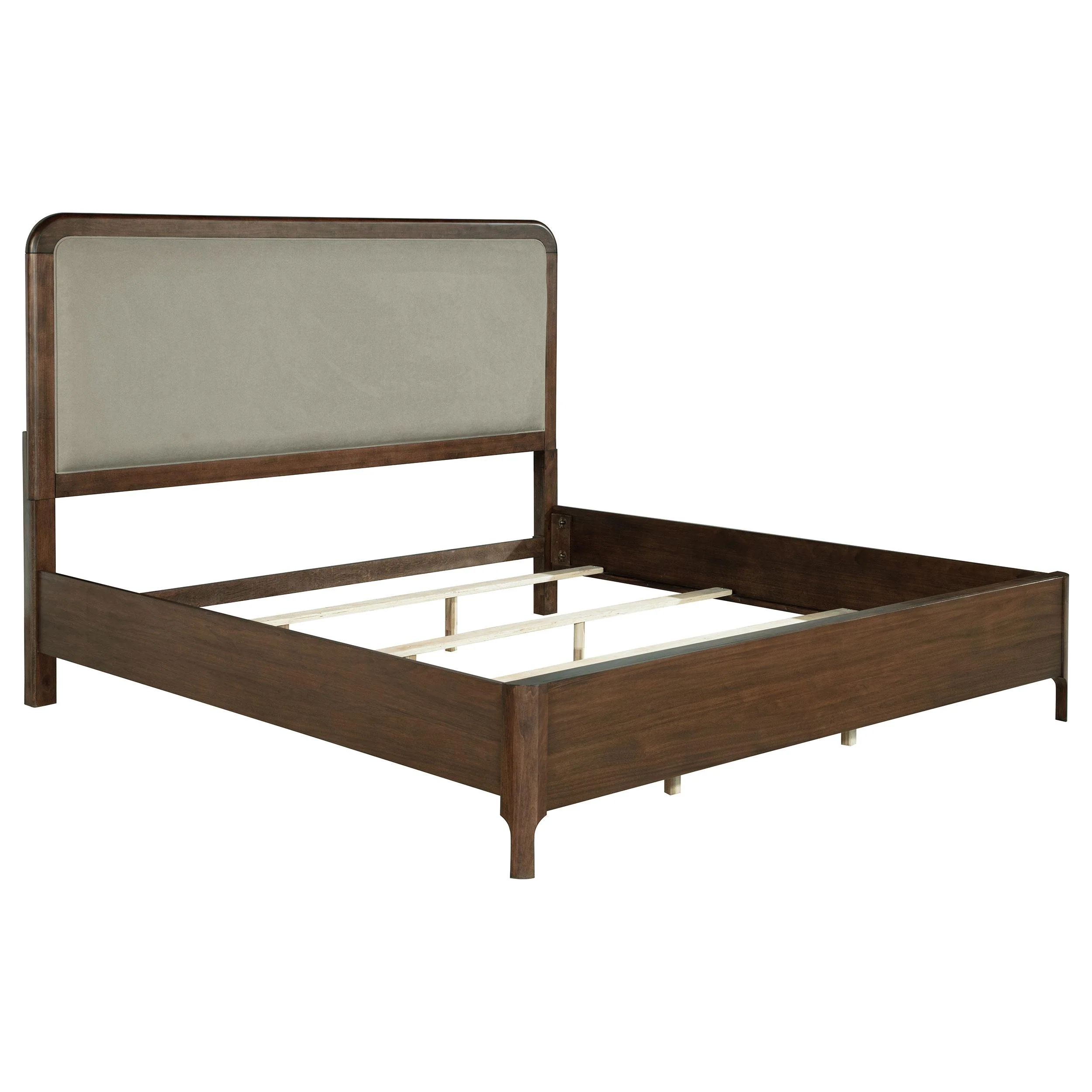 Coaster Furniture Maderia 223321KE 57-inch Upholstered Eastern King Panel Bed - Walnut - Image 1