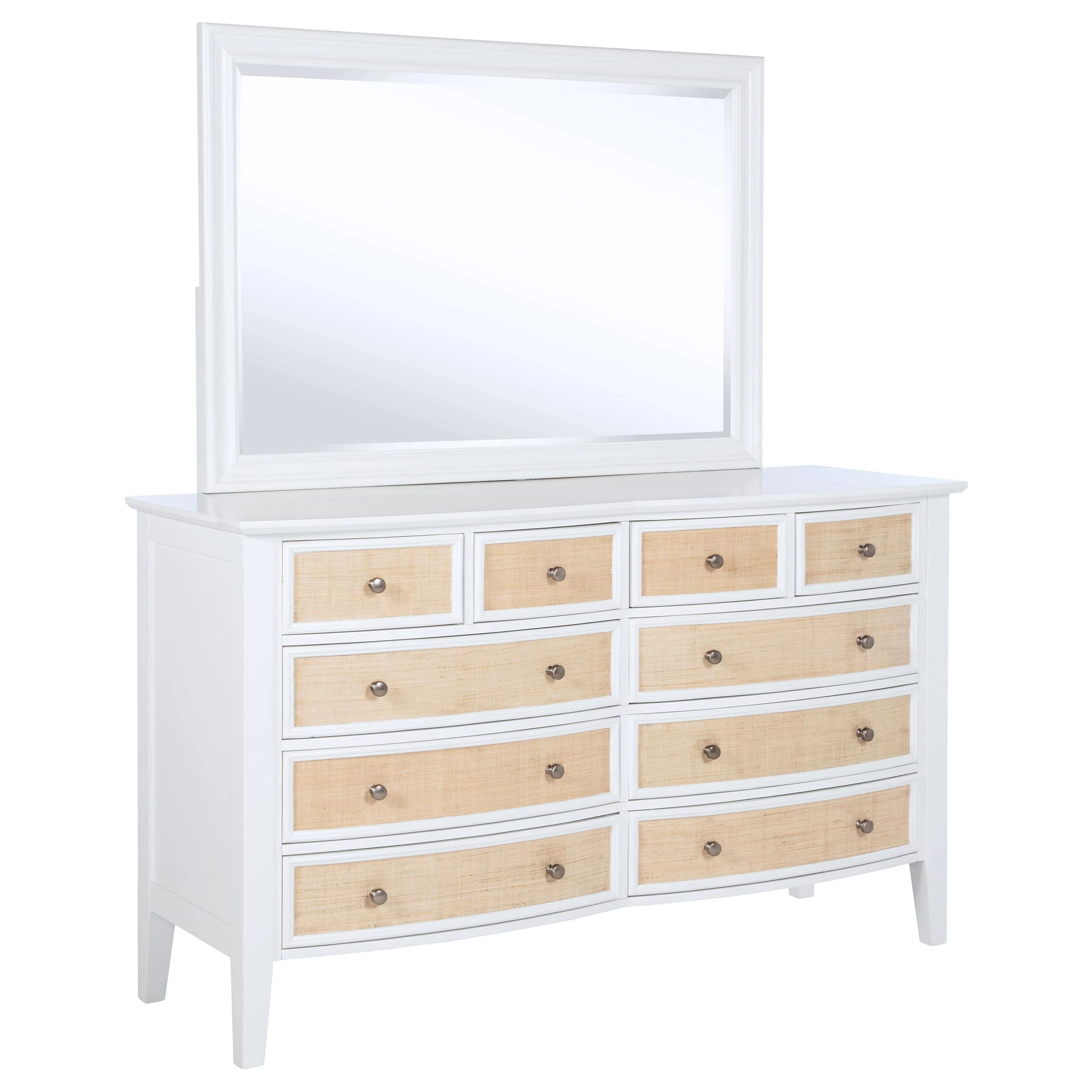 Coaster Furniture Bexhill 223473M 10-Drawer Dresser and Mirror - White - Image 1