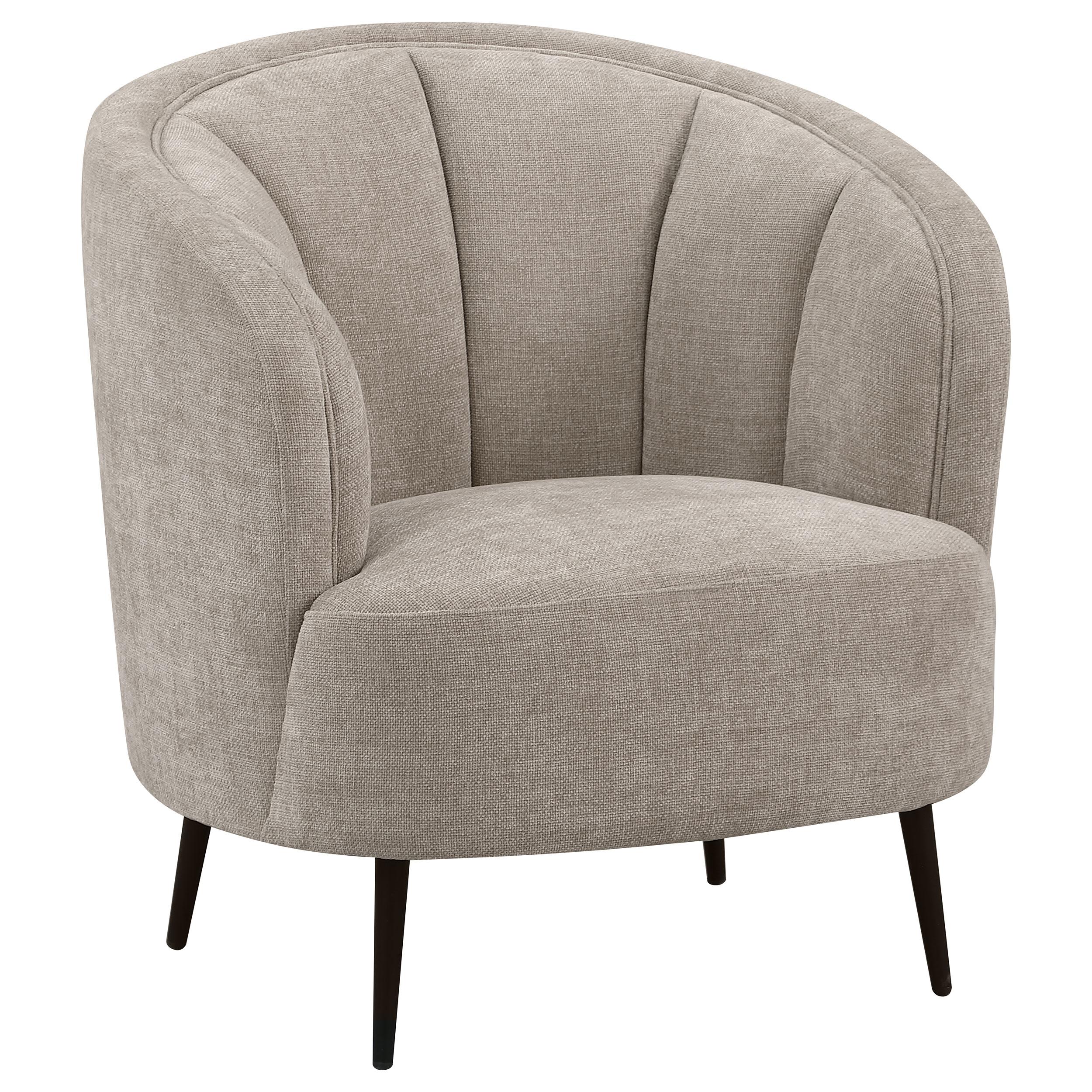 Coaster Furniture Ellorie 504839 Upholstered Channel Back Curved Chair - Beige - Image 1
