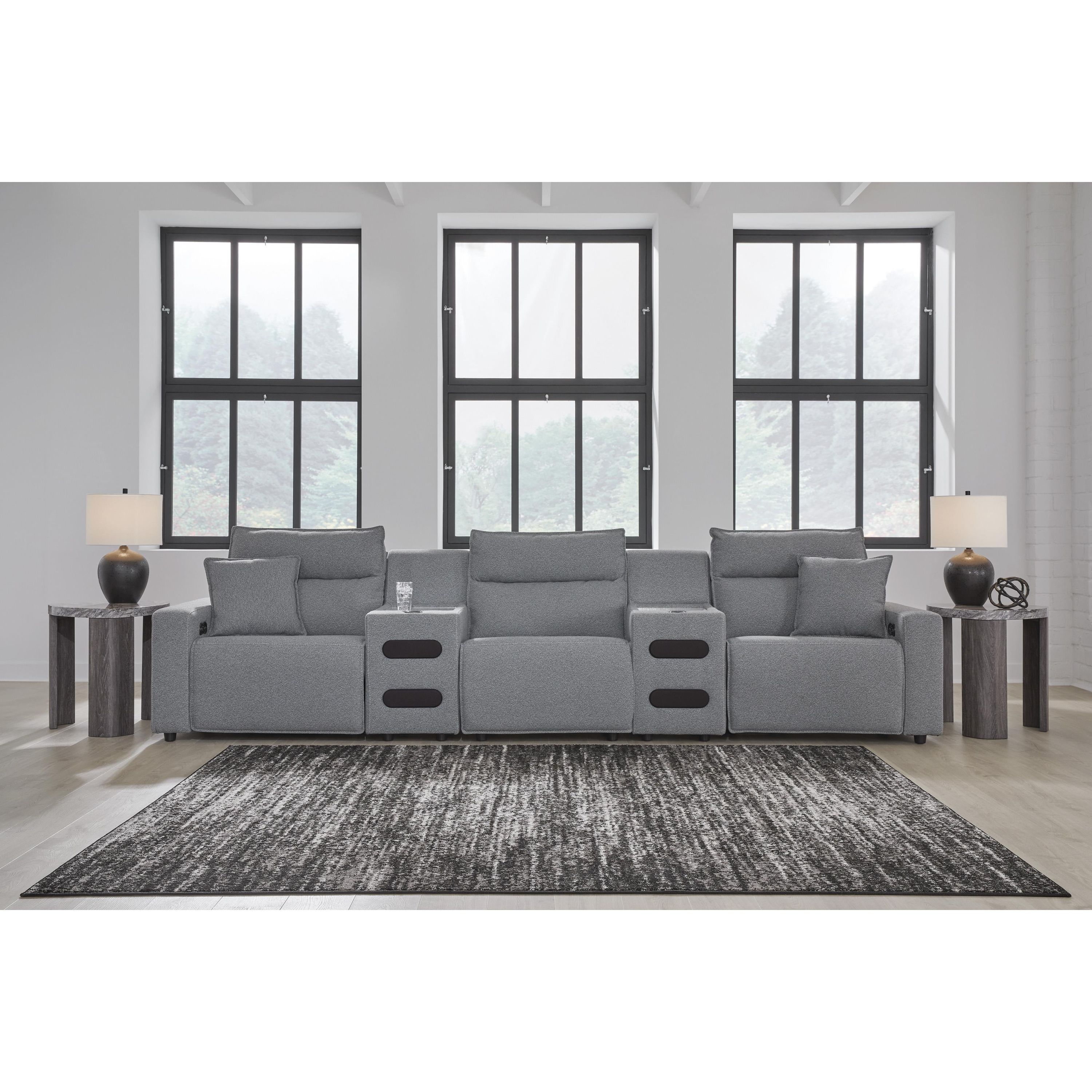 Signature Design by Ashley Modmax 65906S38 5 pc Reclining Sectional with Audio Consoles - Image 1
