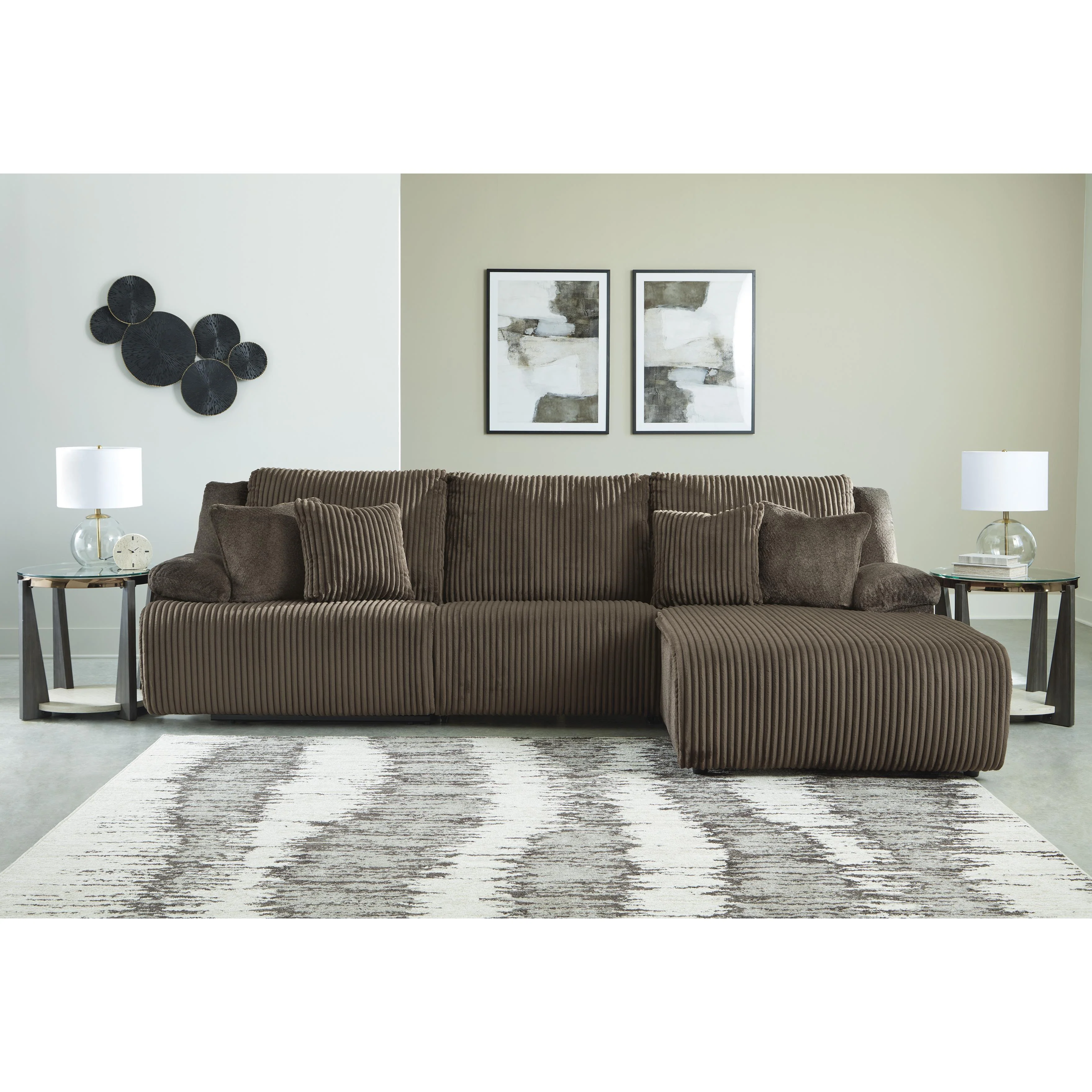 Signature Design by Ashley Top Tier 92705S6 3 pc Sectional Sofa Chaise - Image 2