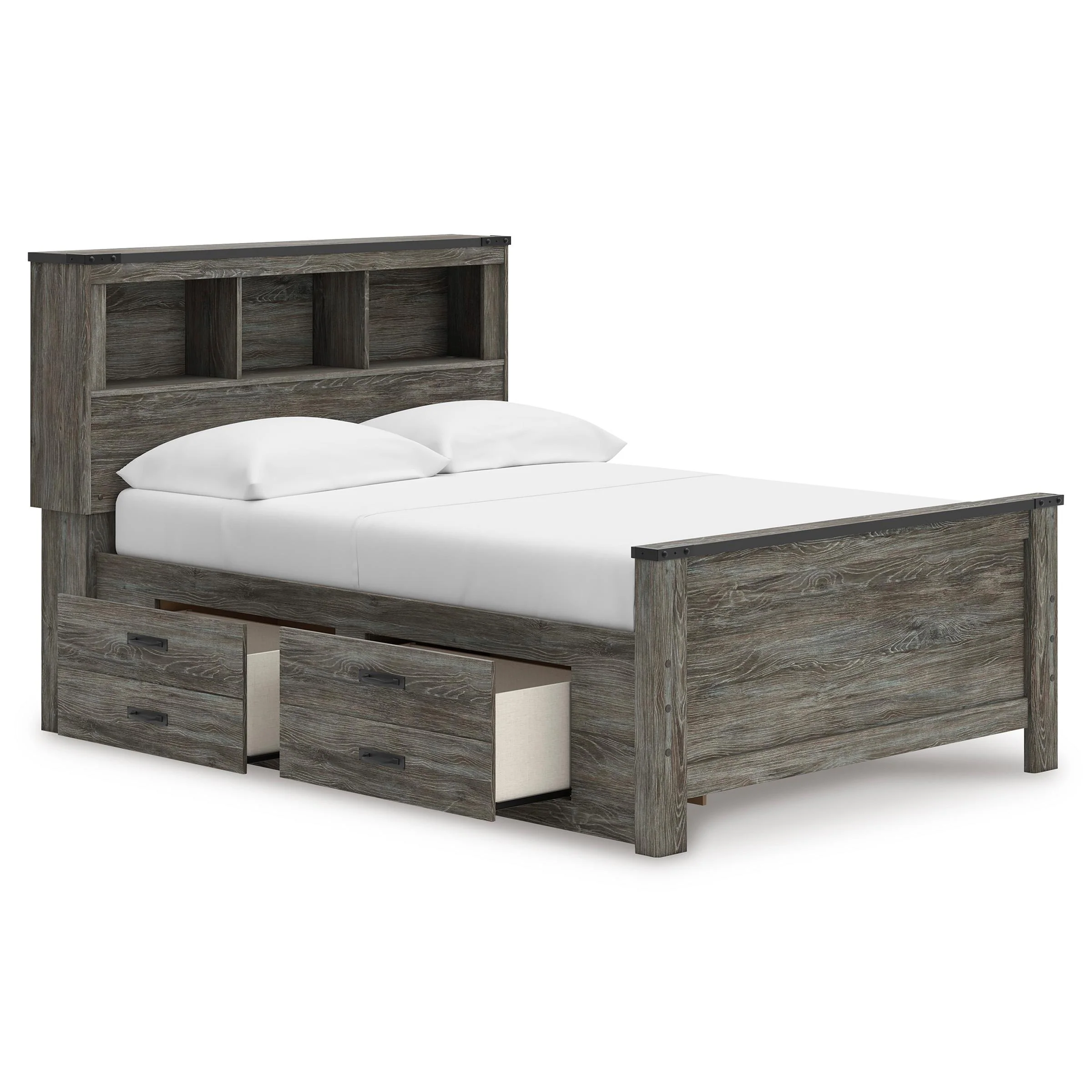 Signature Design by Ashley Frandern B4480B9 Full Bookcase Panel Bed with Storage - Image 2