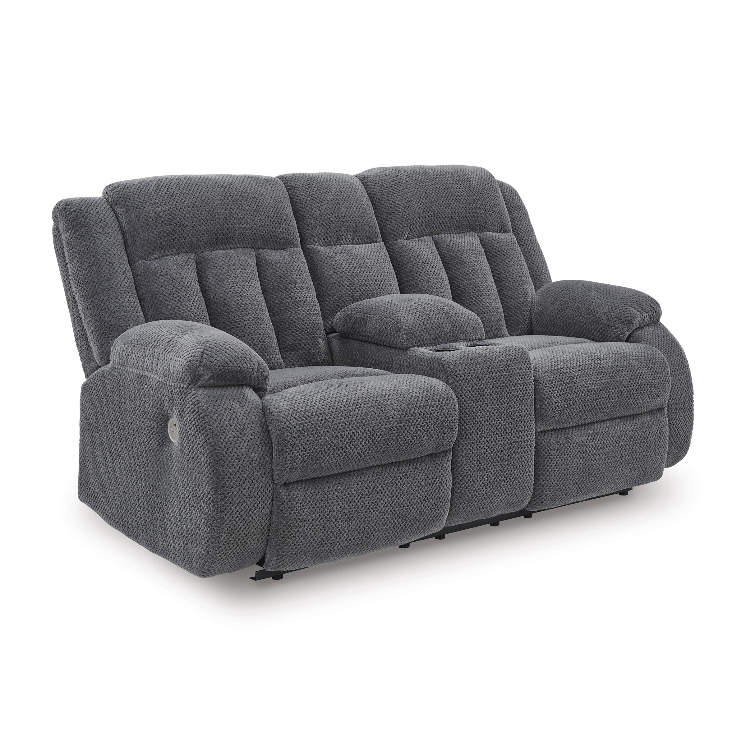 Signature Design by Ashley Observation PC2140596 Double Reclining Power Loveseat with Console - Image 1