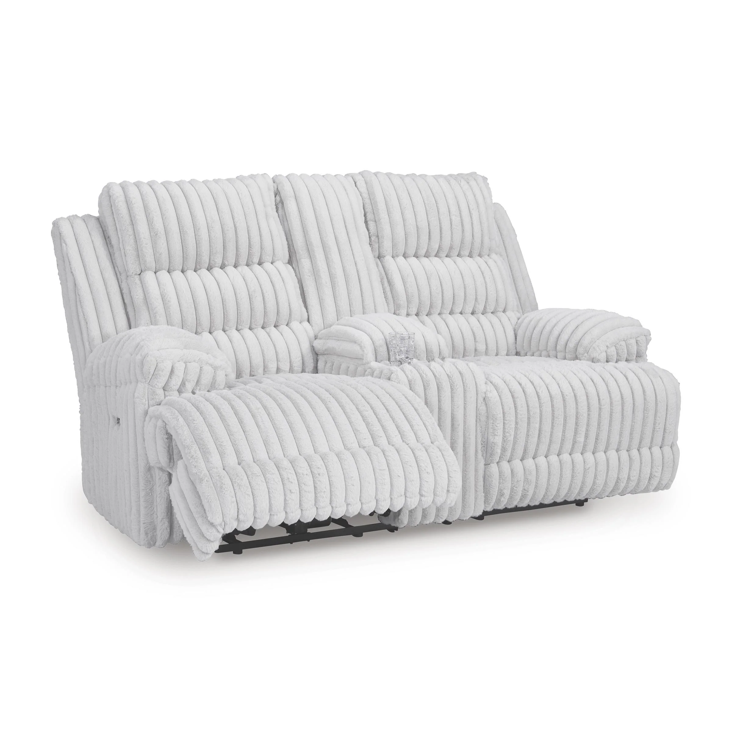 Signature Design by Ashley Rhines Falls PC4280496 Double Reclining Power Loveseat with Console - Image 2