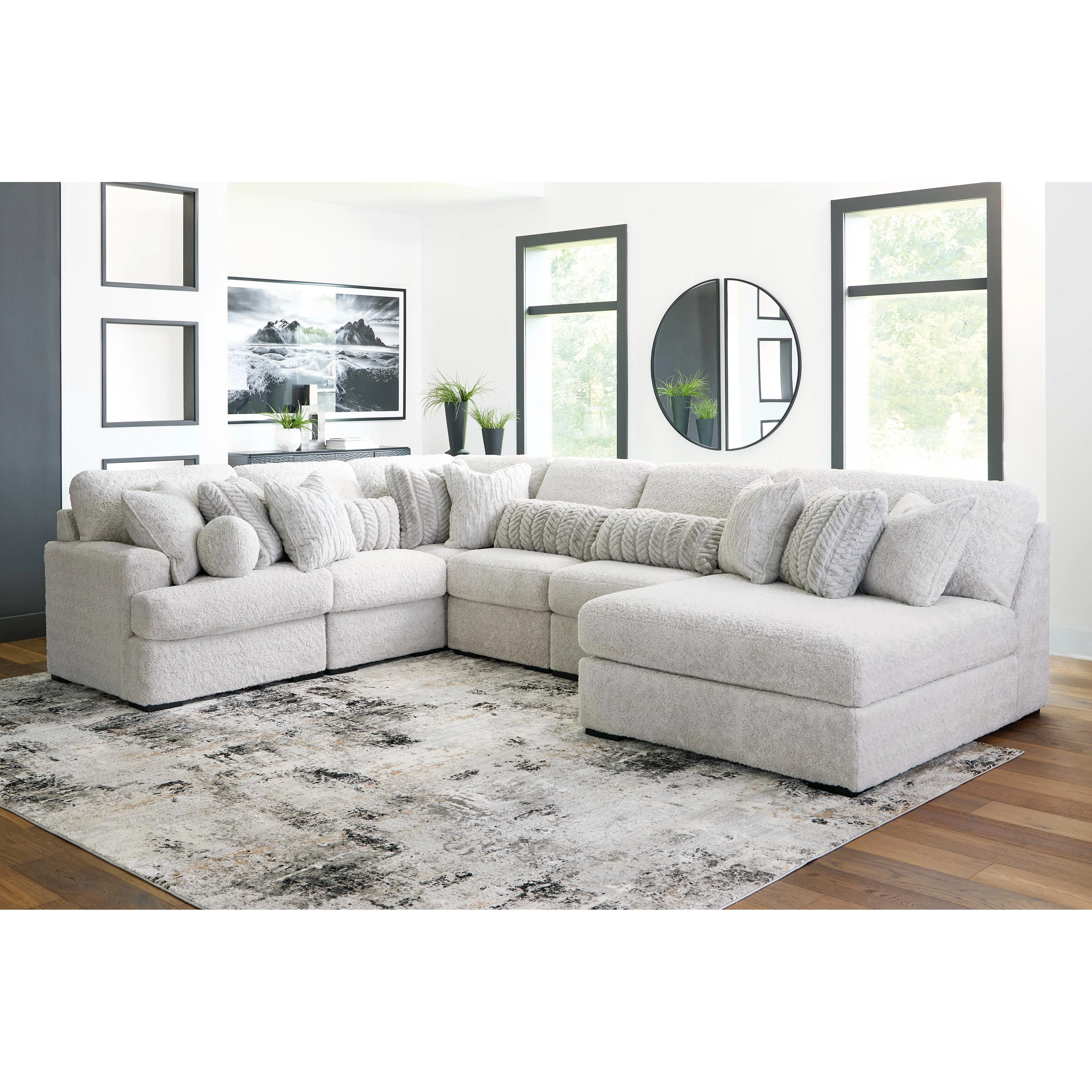 Signature Design by Ashley Cuddle Plush PC59106S3 6 pc Sectional with Chaise - Image 2
