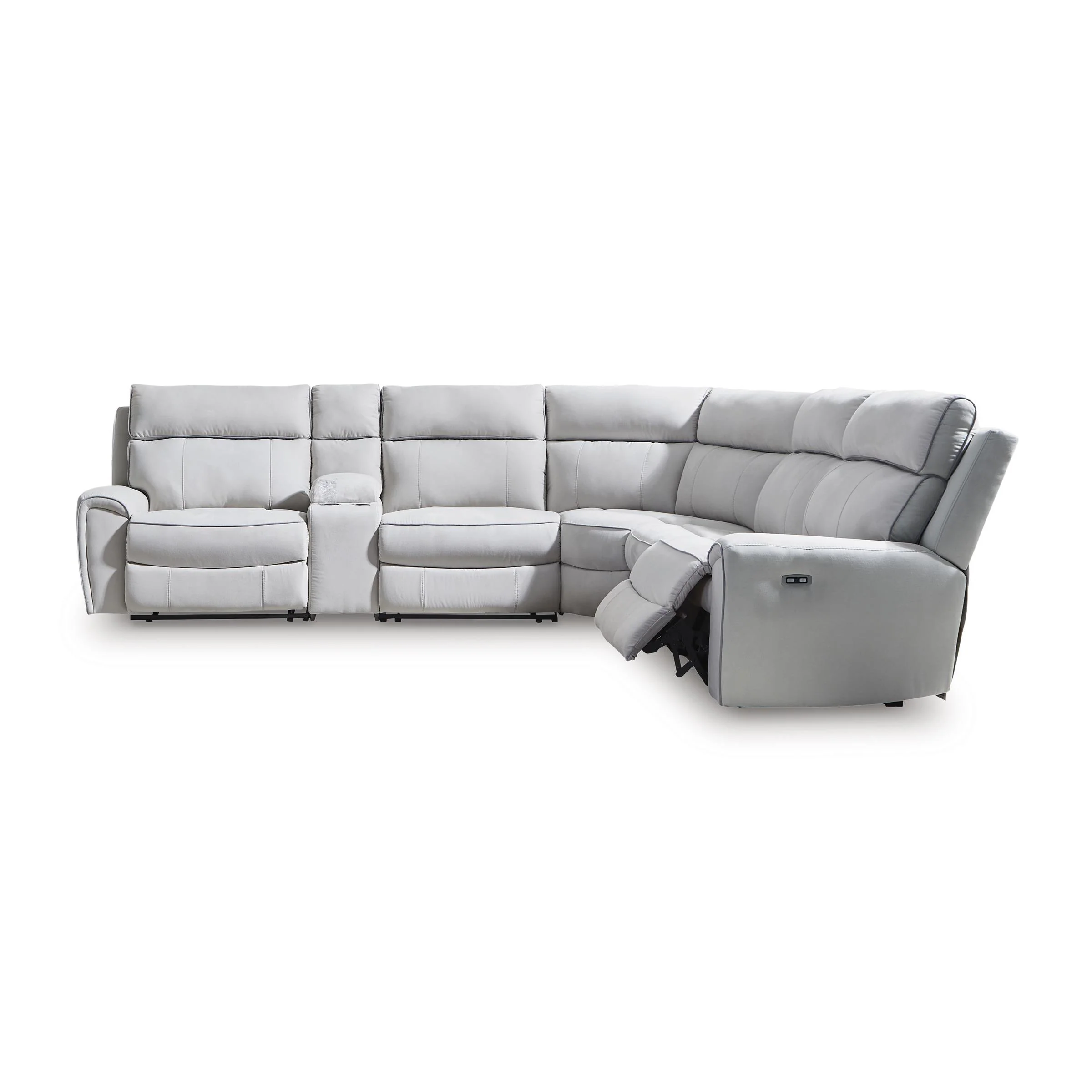 Signature Design by Ashley Social Pointe PC98802S36 6 pc Reclining Sectional with Storage Console - Image 1