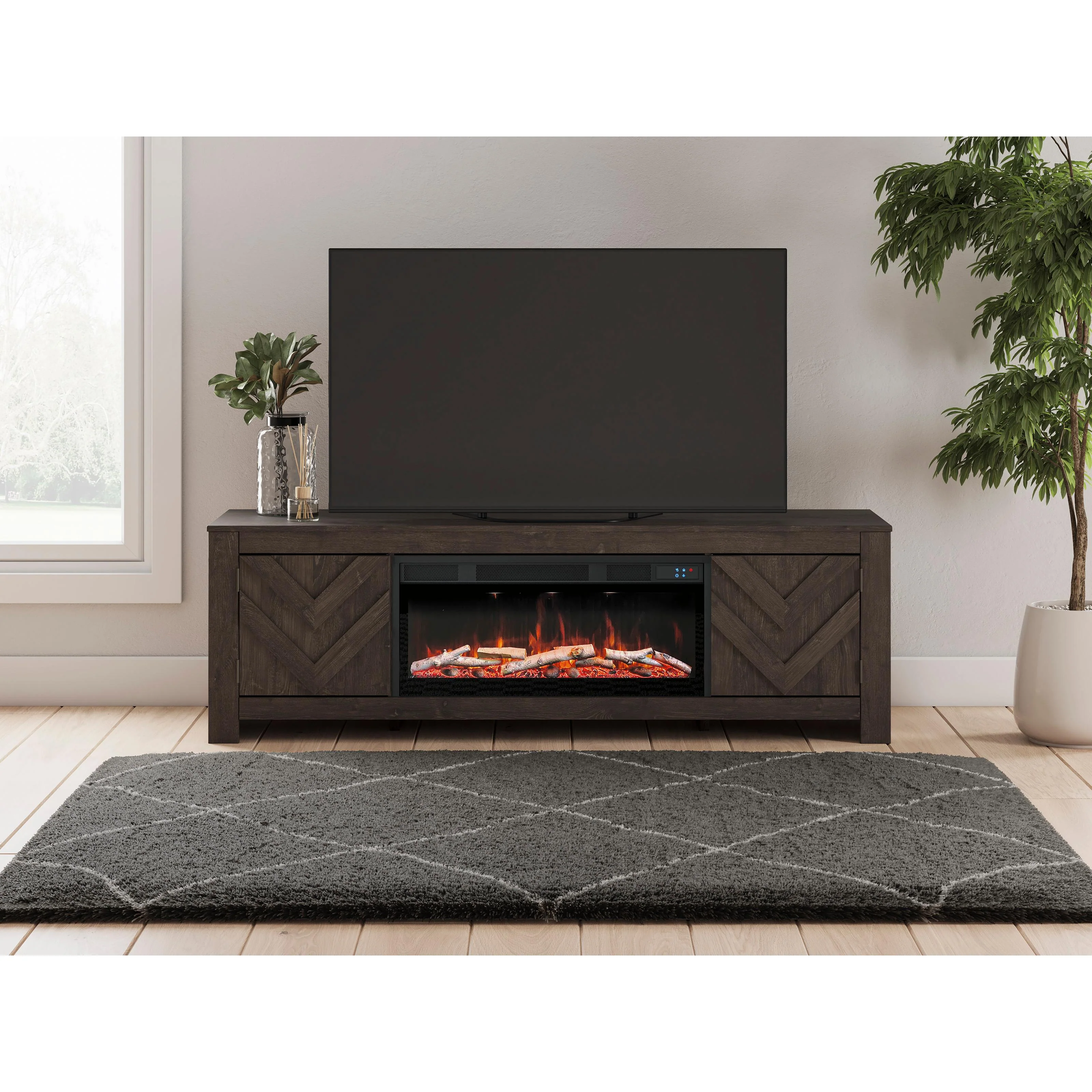 Signature Design by Ashley Cayboni W3789W1 71" TV Stand with Electric Fireplace - Image 3