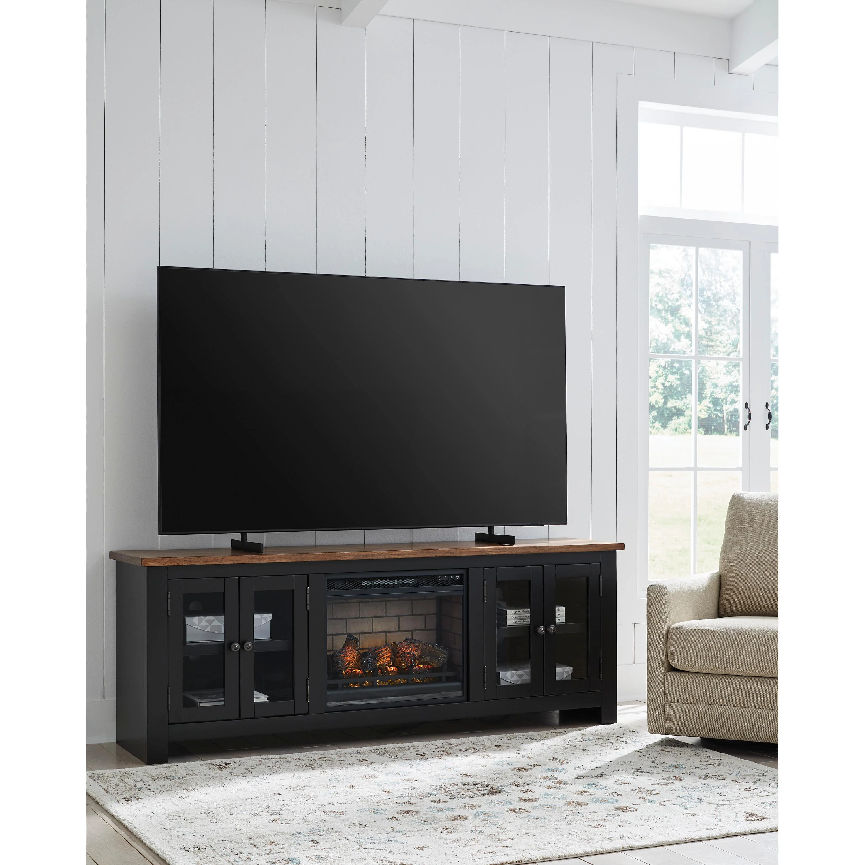 Signature Design by Ashley Wildenauer W664W1 76" TV Stand with Electric Fireplace - Image 2