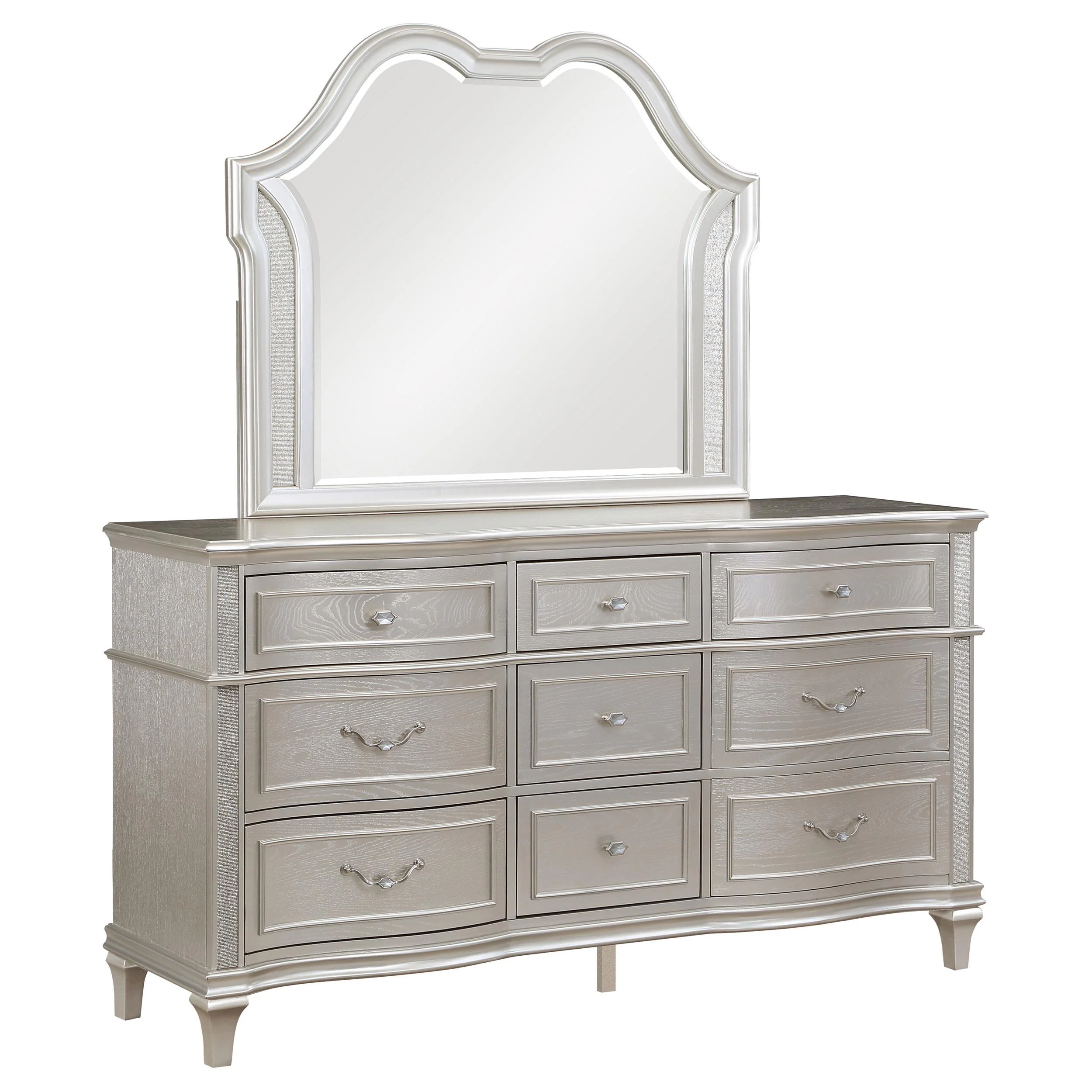 Coaster Furniture Evangeline 223393M 9-Drawer Dresser with Mirror - Silver Oak - Image 1