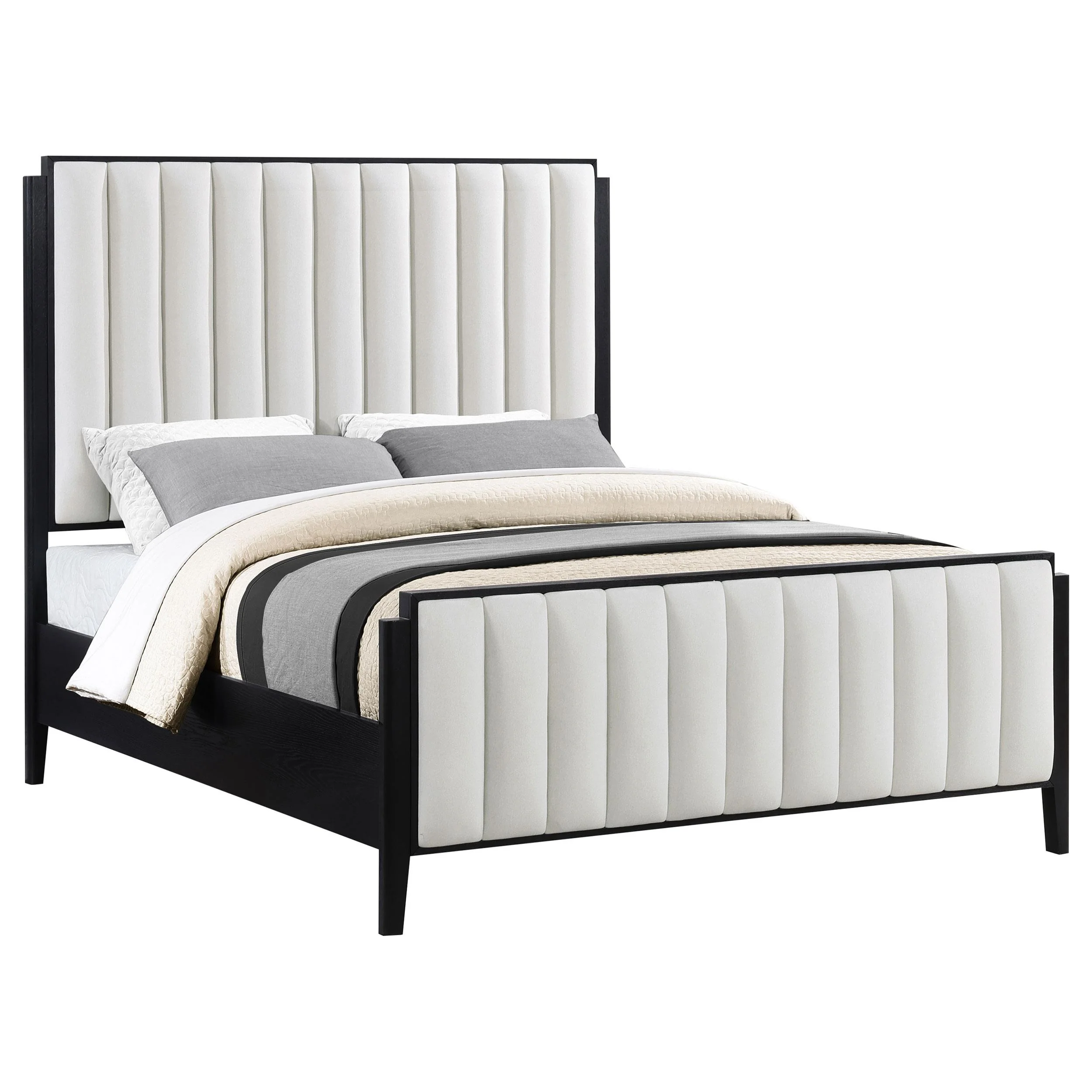 Coaster Furniture Brookmead 224710KW 60-inch Upholstered California King Bed - Black - Image 2