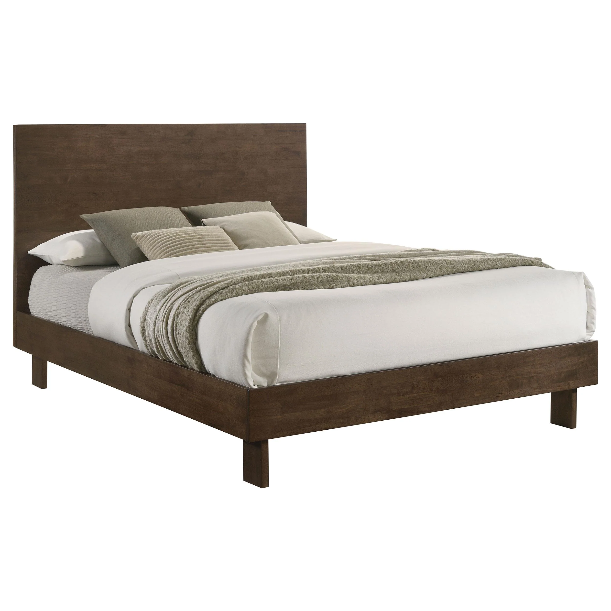 Coaster Furniture Glenwood 225011Q 48-inch Queen Platform Panel Bed - Warm Brown - Image 2