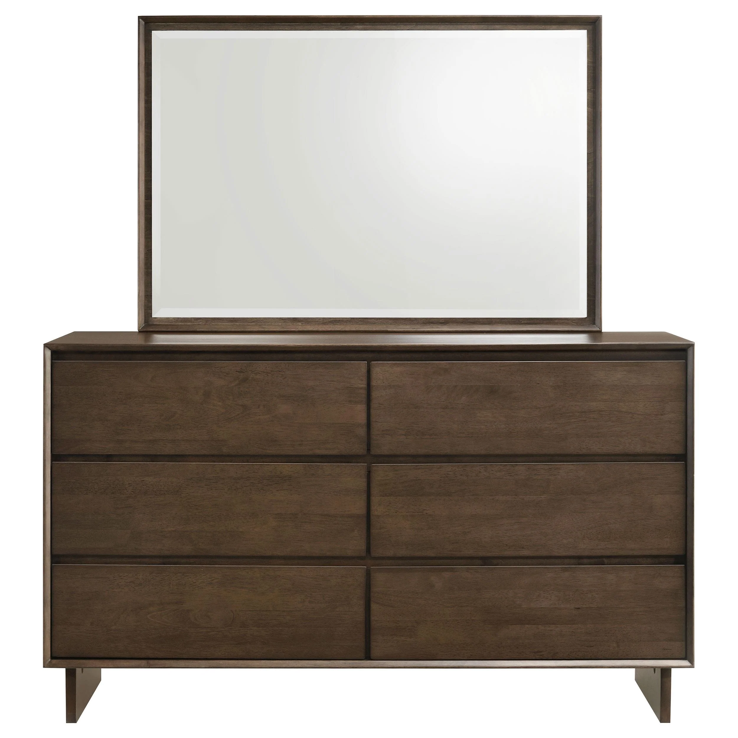 Coaster Furniture Glenwood 225013M 6-Drawer Dresser and Mirror - Warm Brown - Image 2