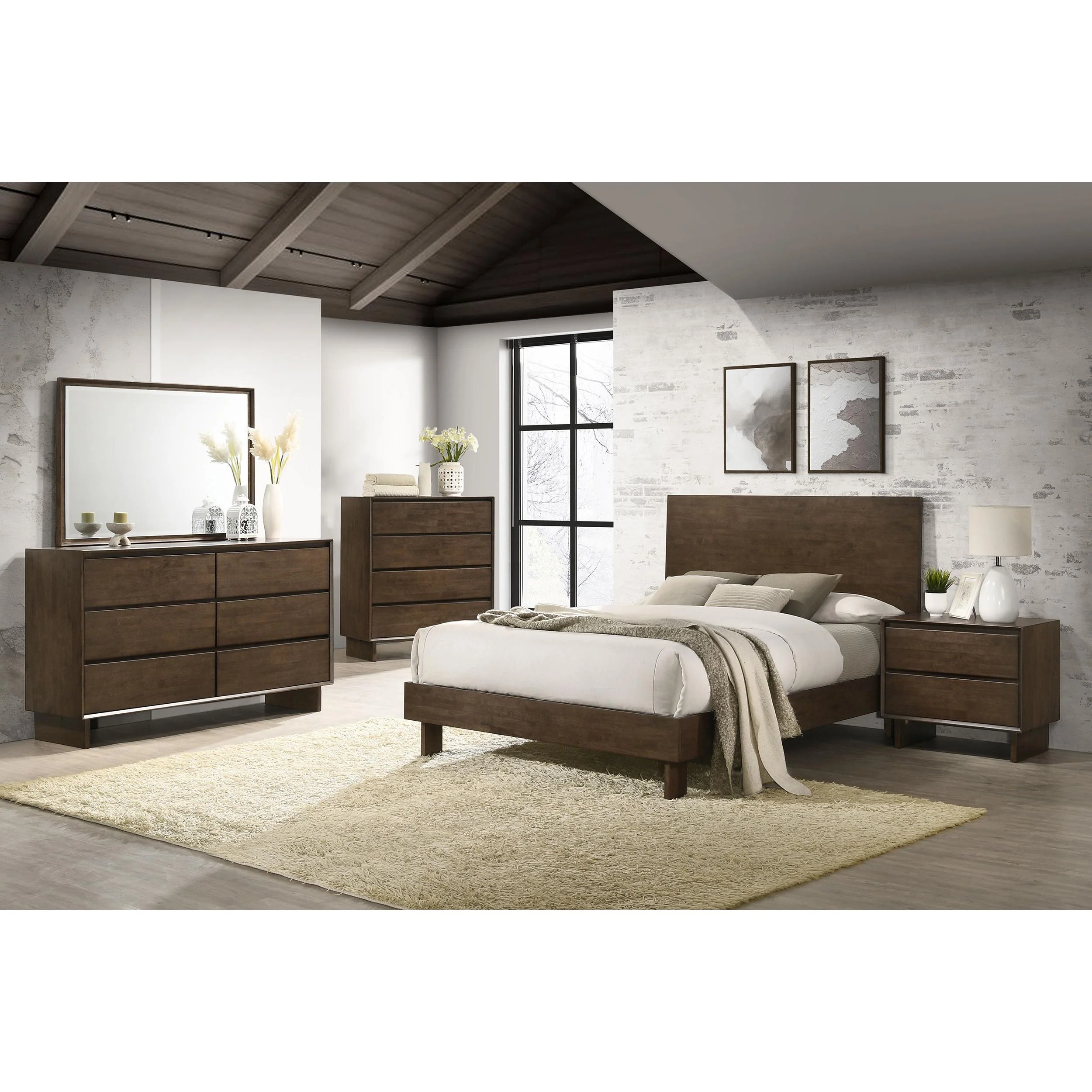 Coaster Furniture Glenwood 225014 Dresser Mirror - Warm Brown - Image 3
