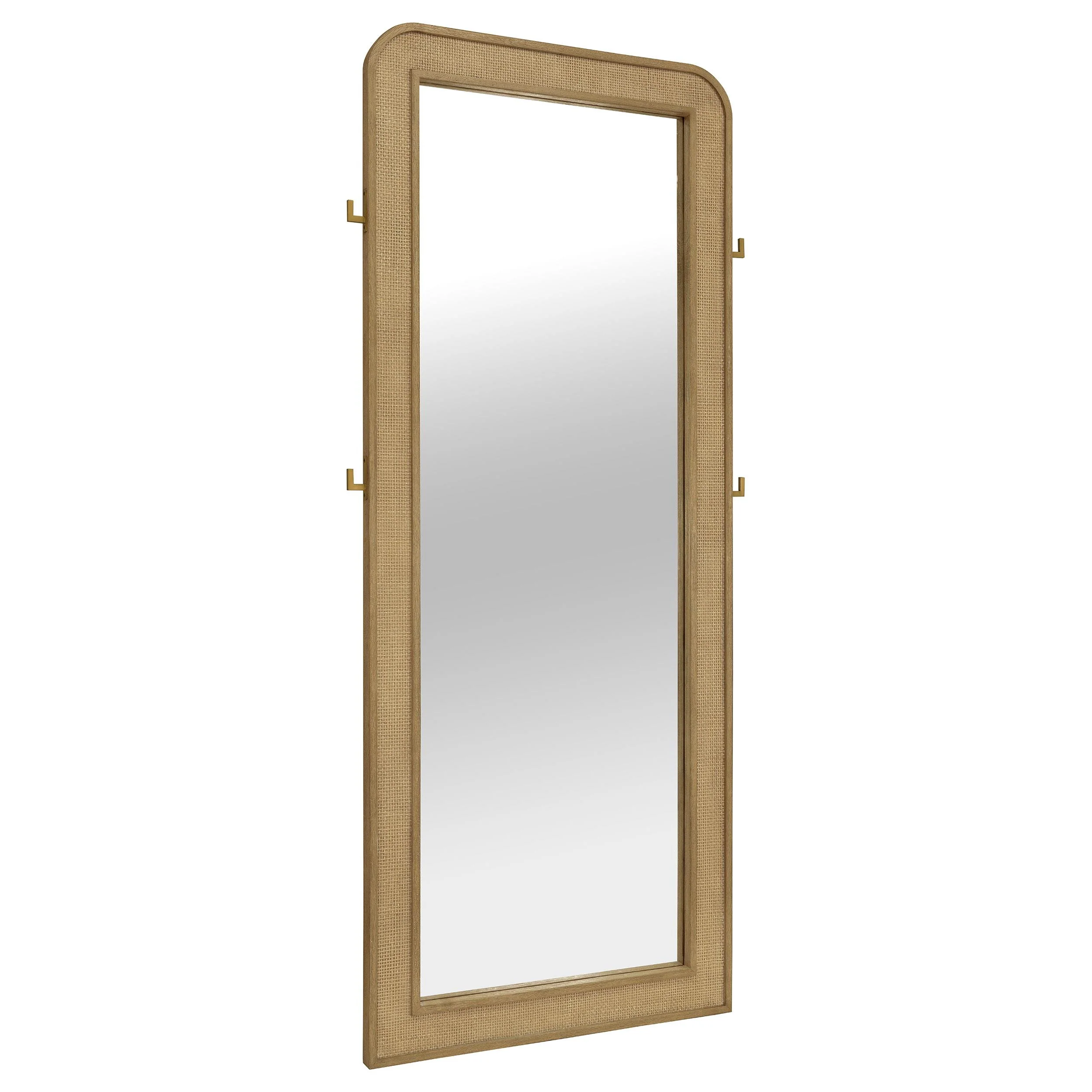 Coaster Furniture Arini 224309 Cane Weave Full Length Standing Floor Mirror – Sand Wash