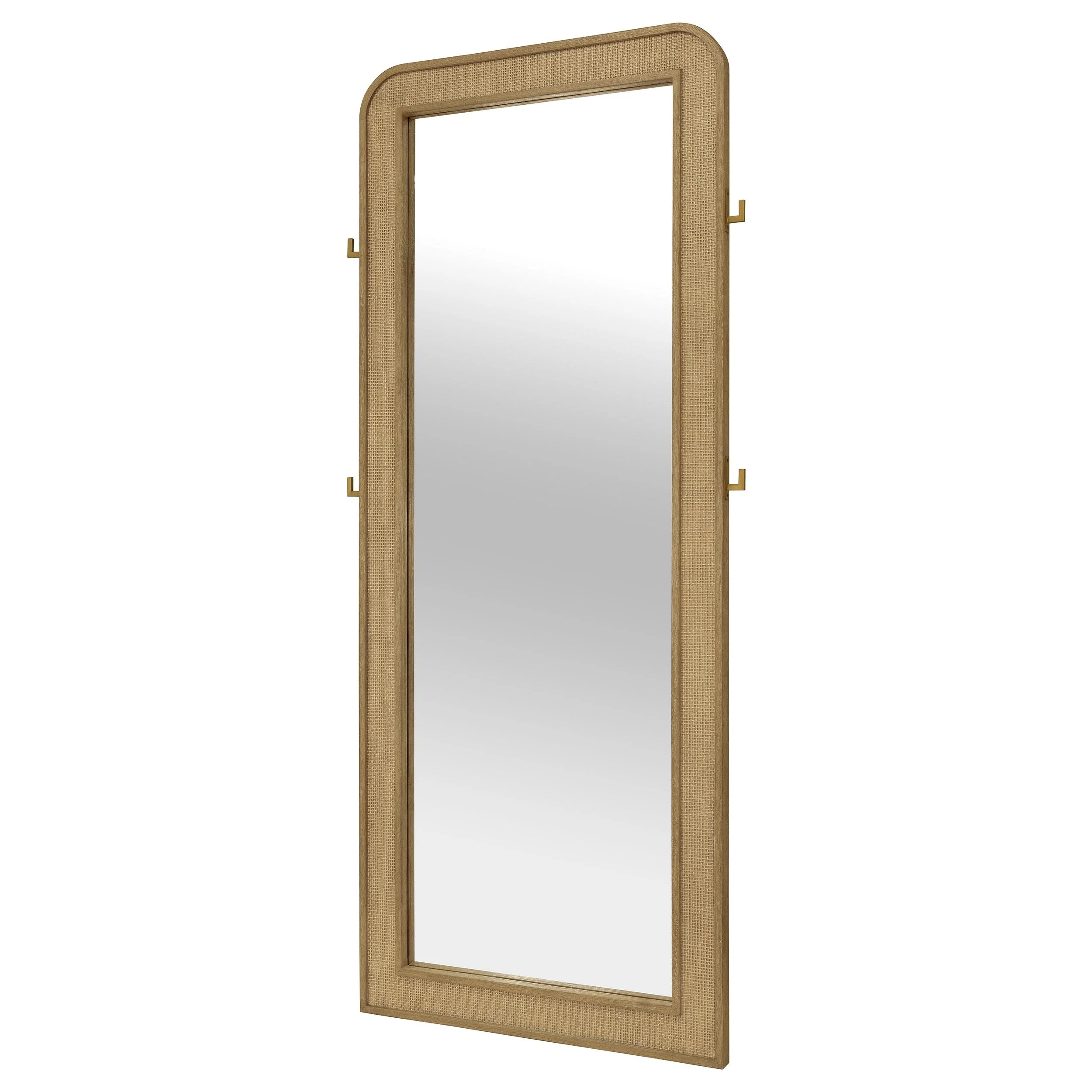 Coaster Furniture Arini 224309 Cane Weave Full Length Standing Floor Mirror - Sand Wash - Image 3