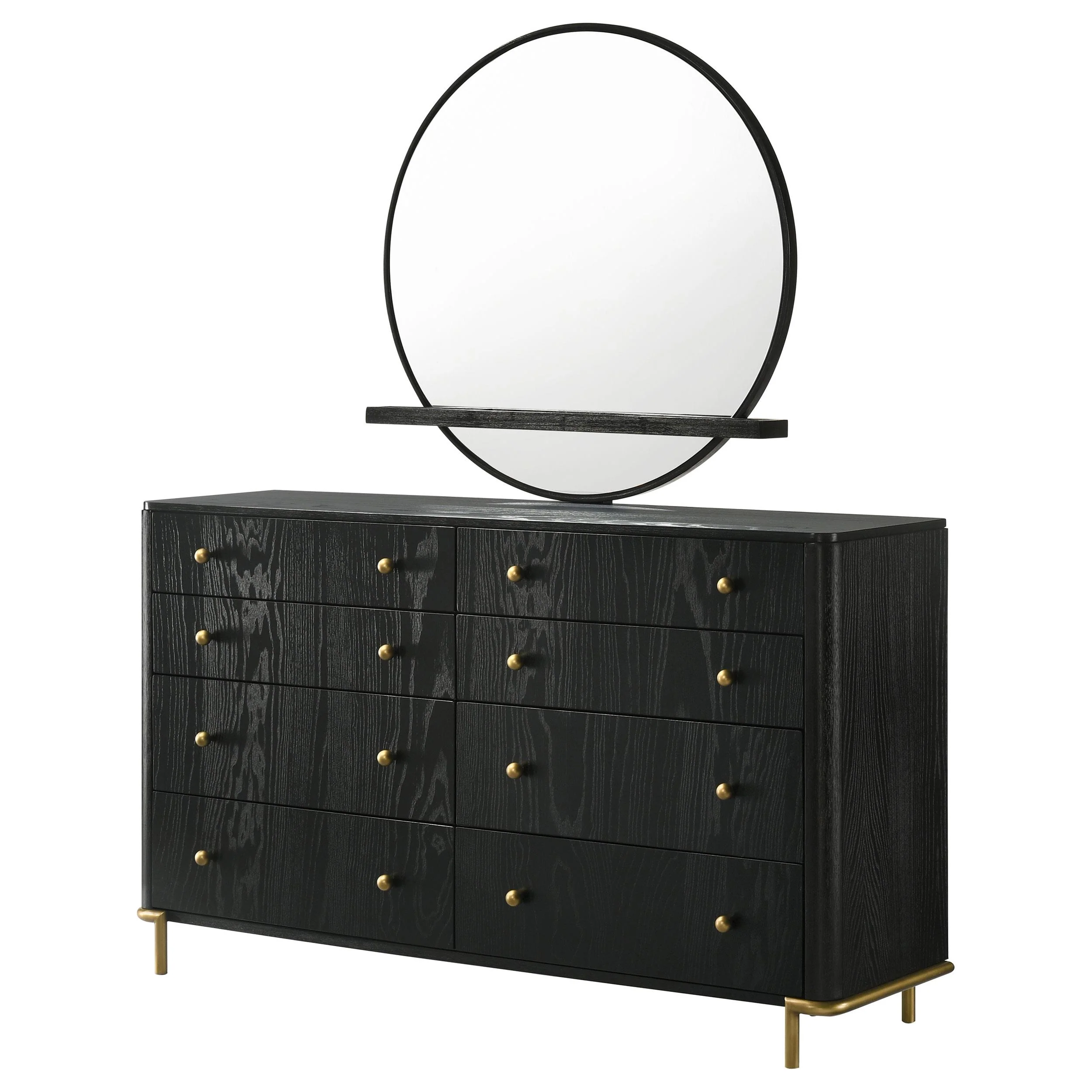 Coaster Furniture Arini 224333M 8-Drawer Dresser with Mirror - Black - Image 3