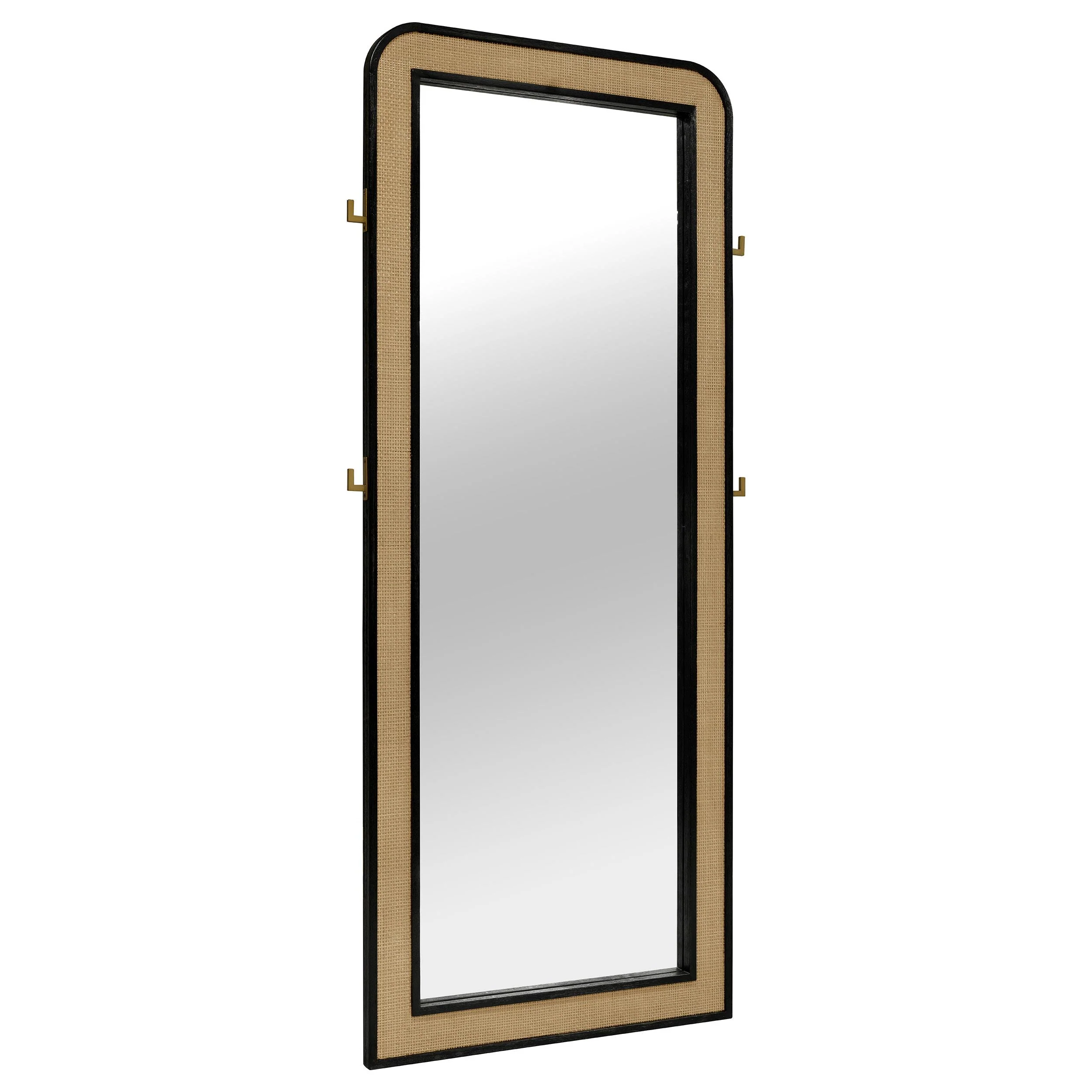 Coaster Furniture Arini 224339 Cane Weave Full Length Standing Floor Mirror – Black