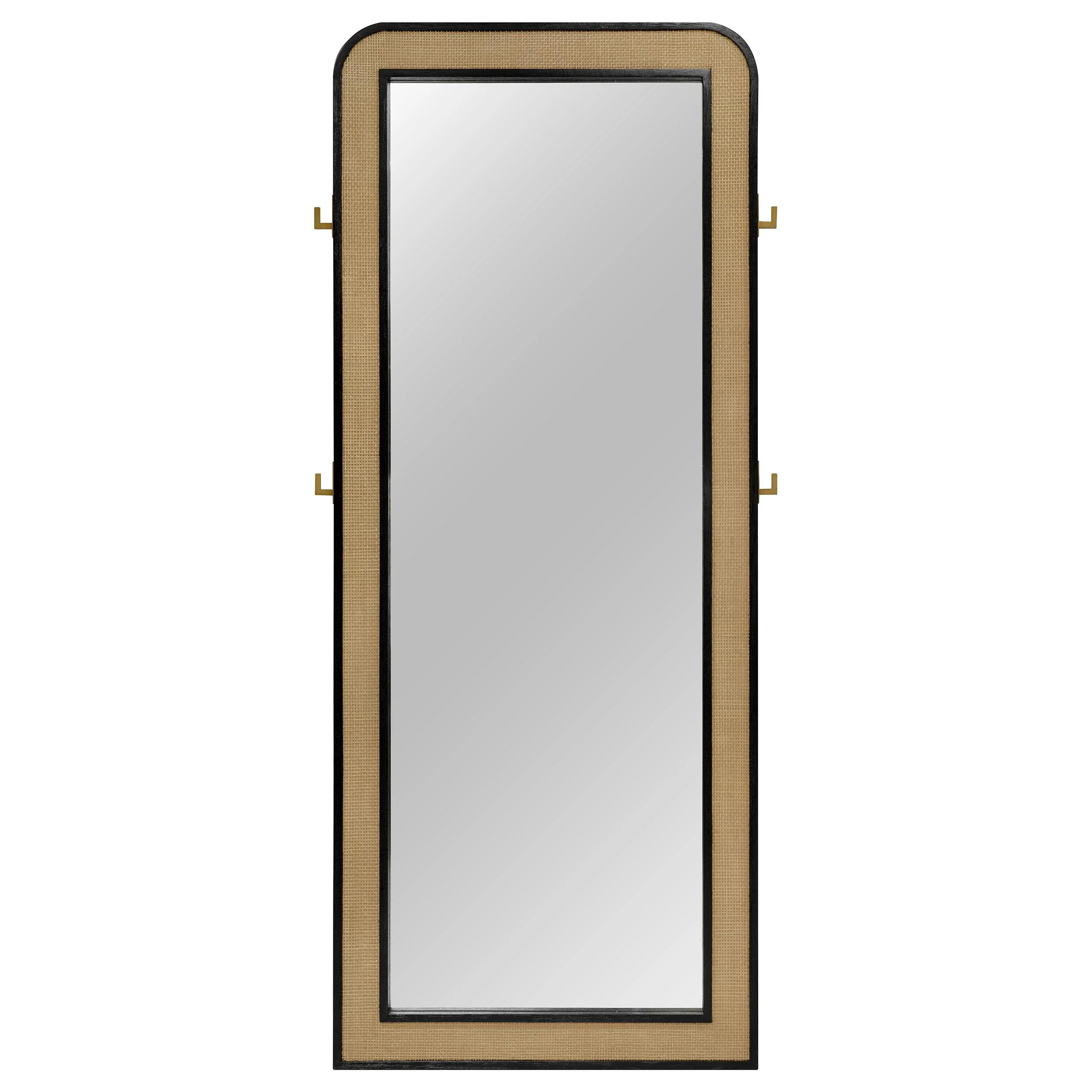 Coaster Furniture Arini 224339 Cane Weave Full Length Standing Floor Mirror - Black - Image 2