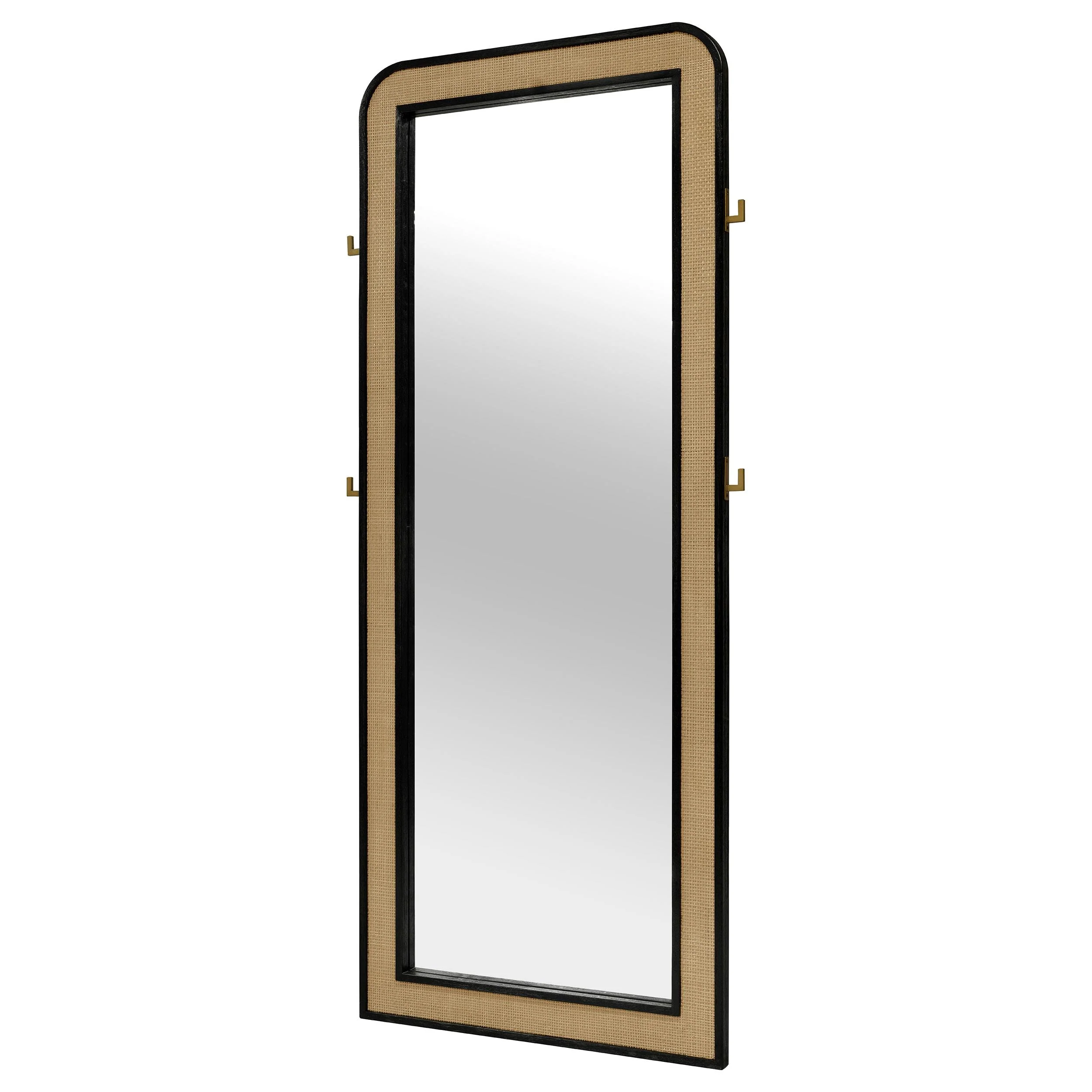 Coaster Furniture Arini 224339 Cane Weave Full Length Standing Floor Mirror - Black - Image 3