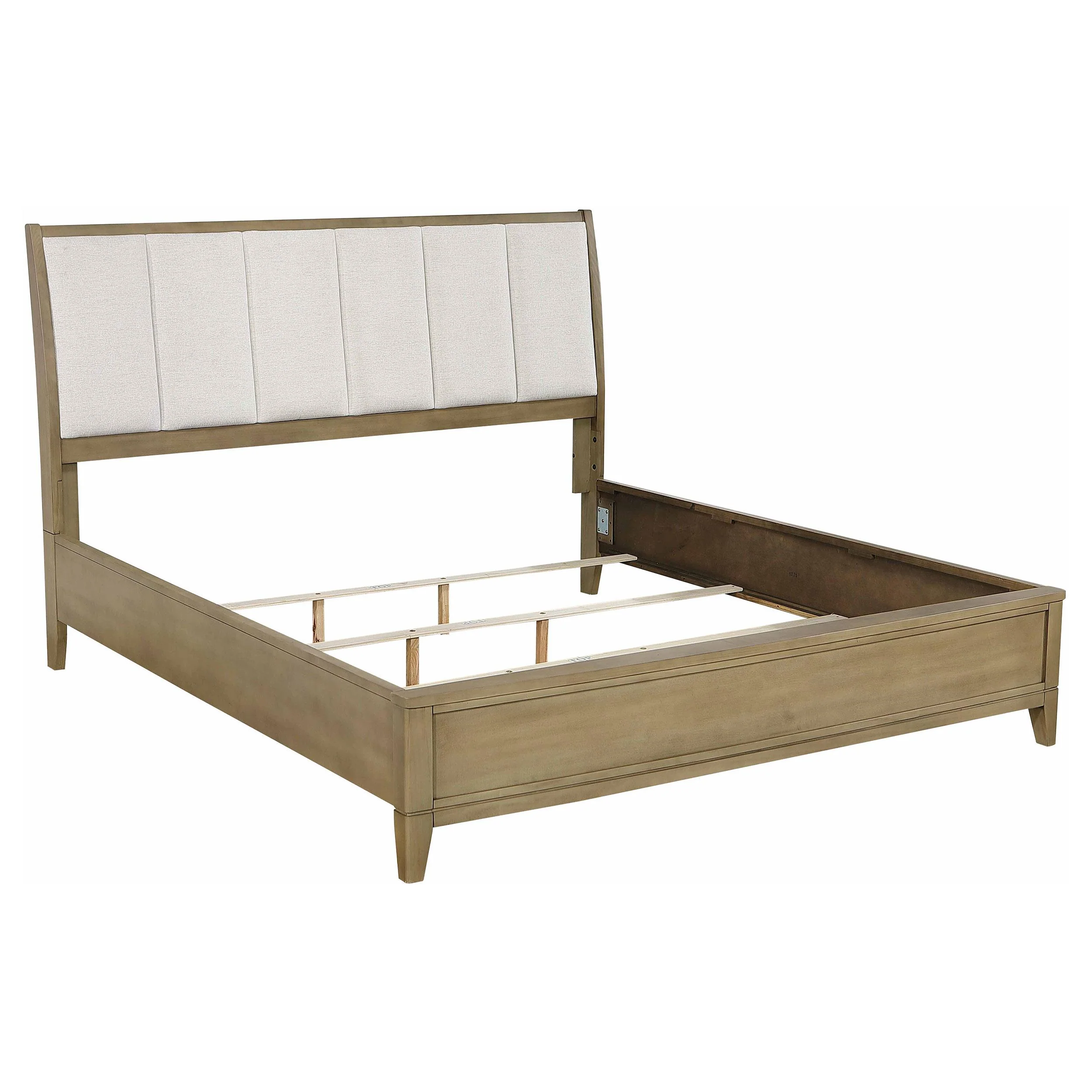 Coaster Furniture Granada 224921KE Upholstered Eastern King Panel Bed - Natural Pine - Image 1