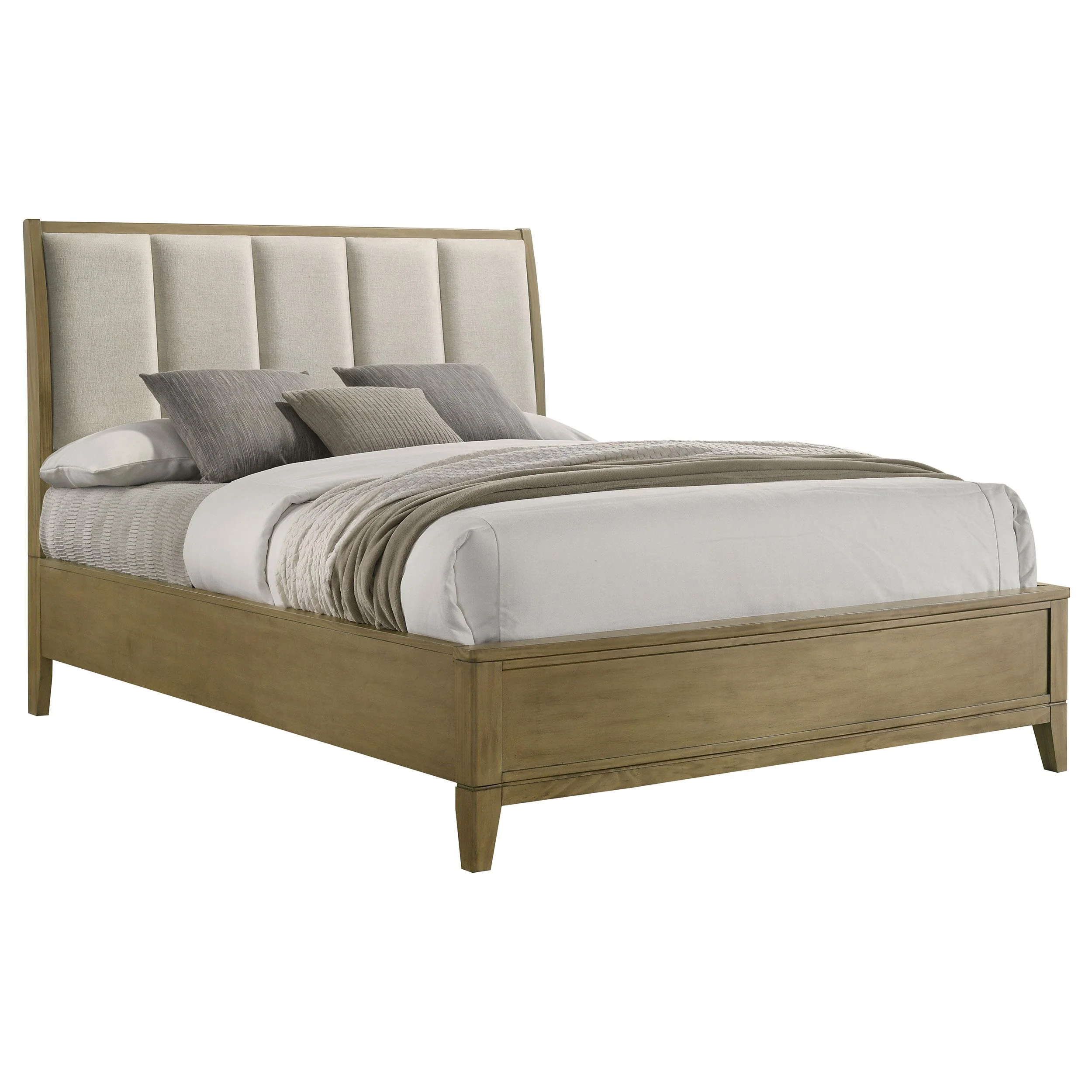 Coaster Furniture Granada 224921KW Upholstered California King Panel Bed - Natural Pine - Image 2
