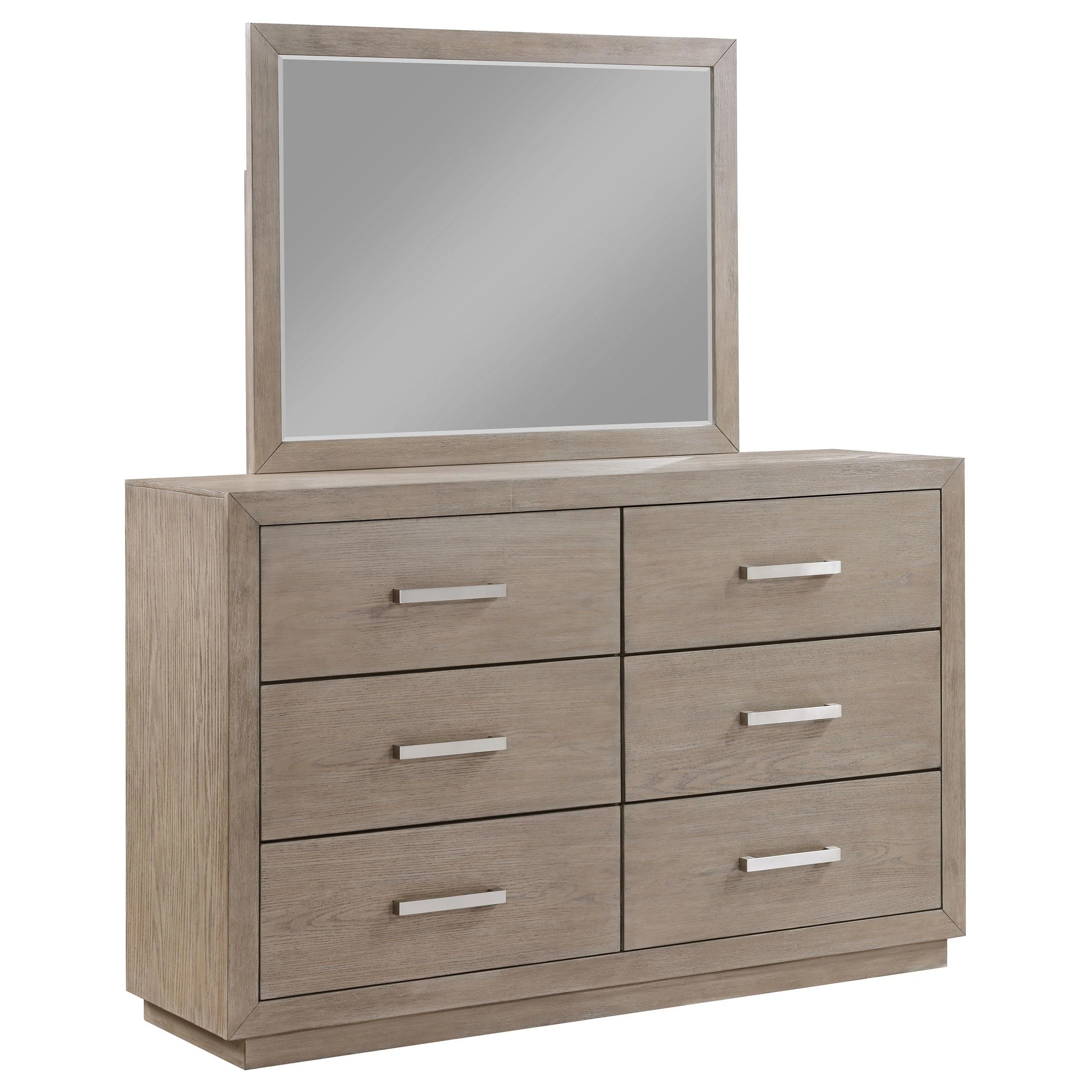 Coaster Furniture Kenora 224853M 6-Drawer Dresser and Mirror - Barley Brown - Image 1