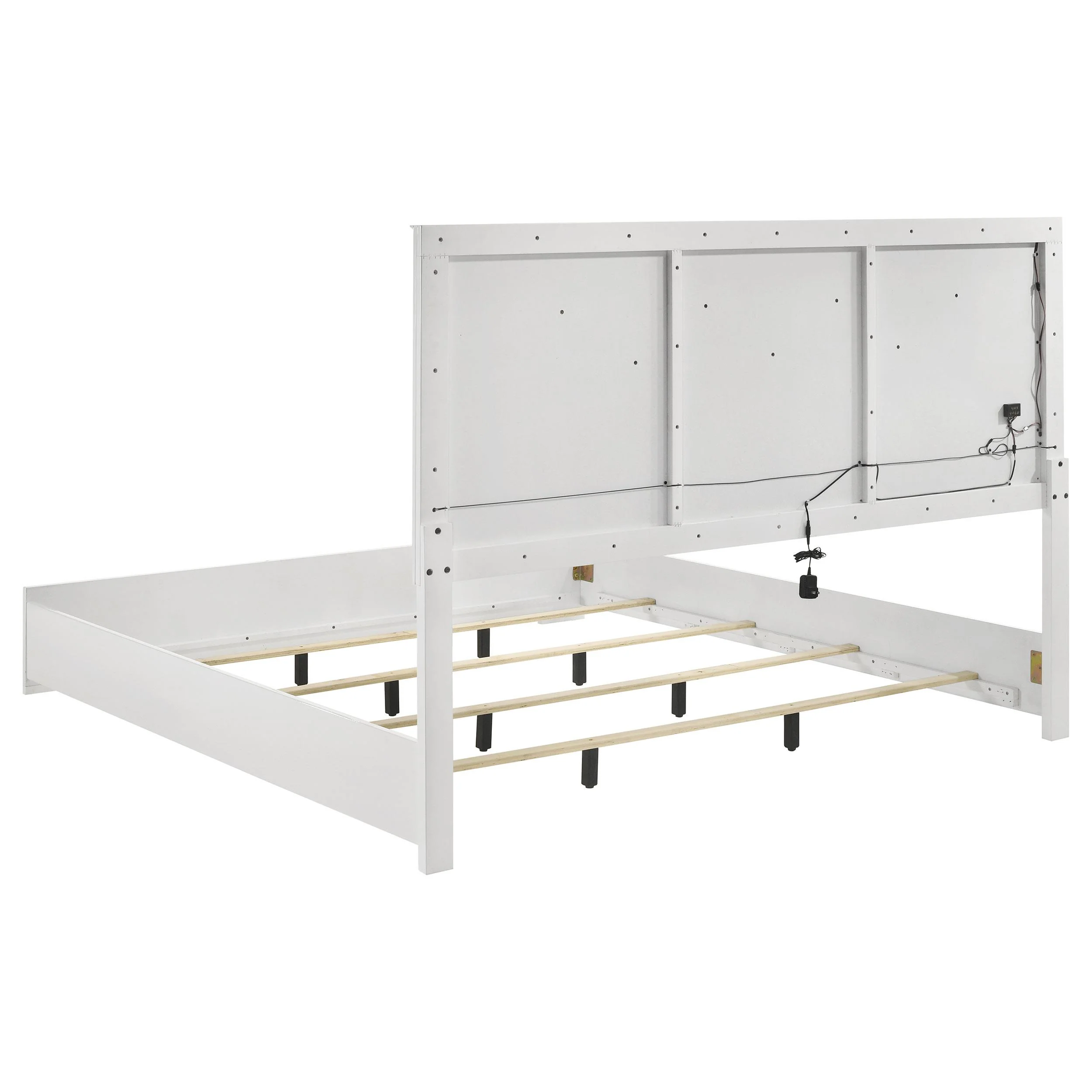 Coaster Furniture Ives 224941KE Eastern King Panel Bed LED Headboard - White High Gloss - Image 3