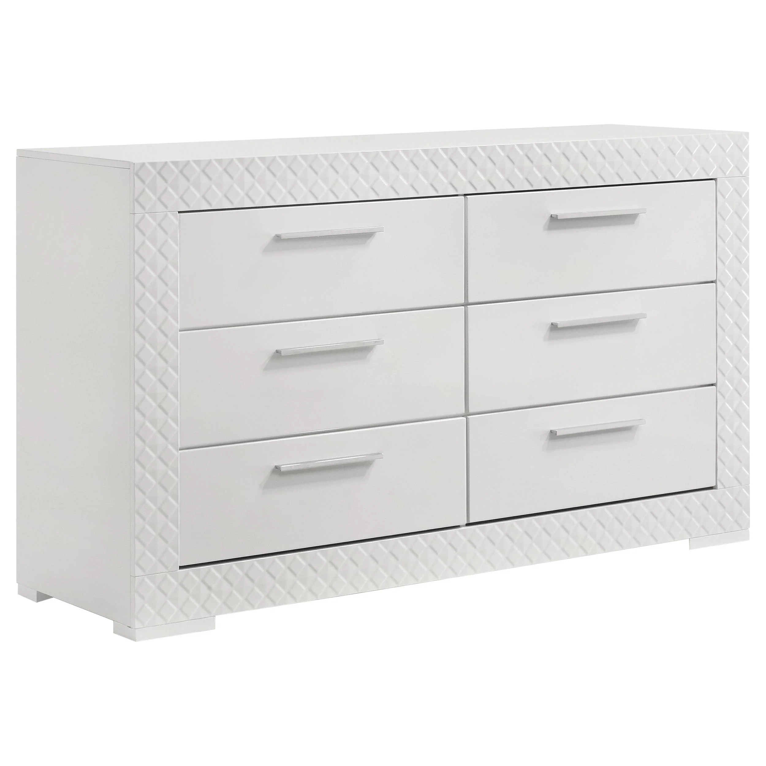 Coaster Furniture Ives 224943 6-Drawer Dresser Cabinet - White High Gloss - Image 1
