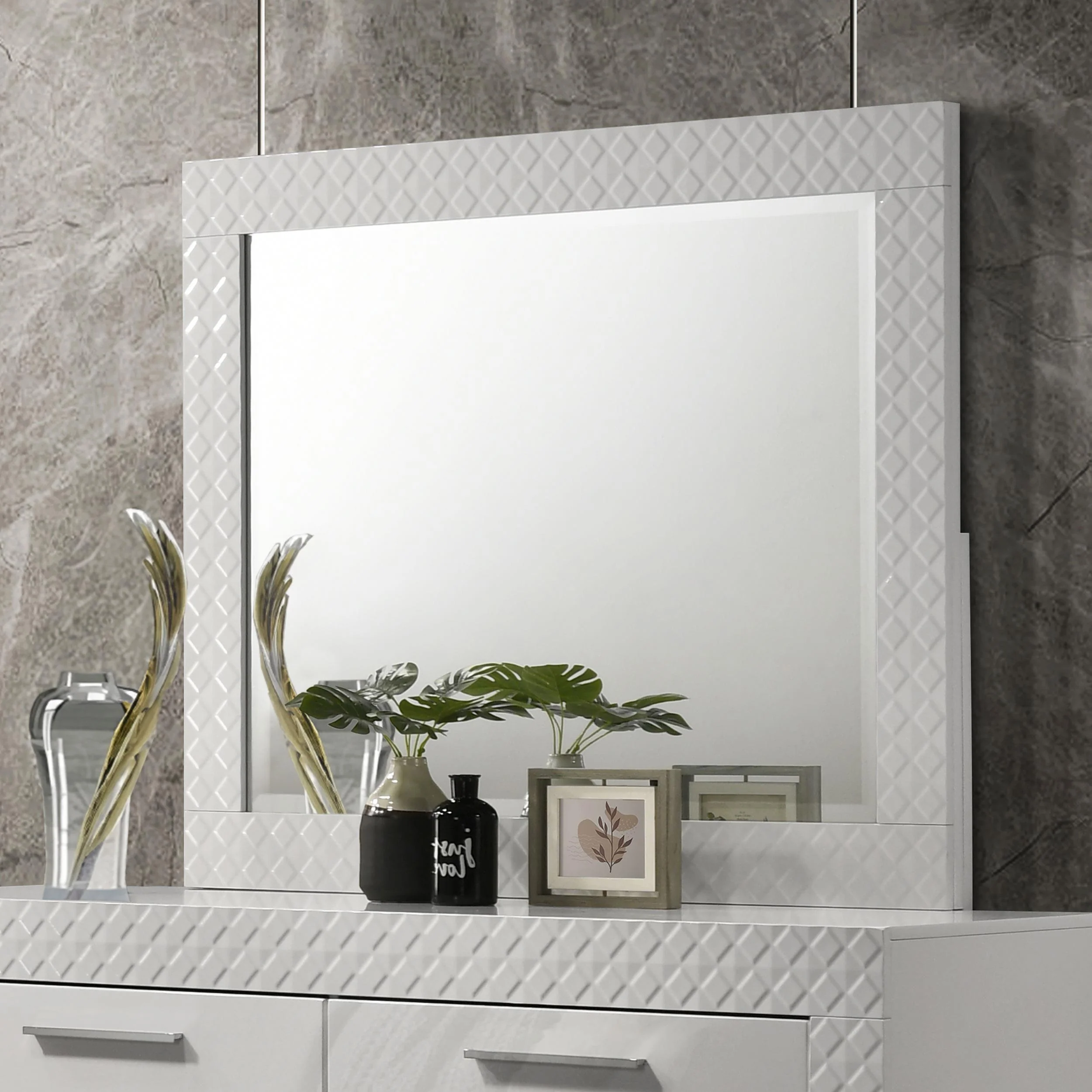 Coaster Furniture Ives 224944 Dresser Mirror - White High Gloss - Image 3