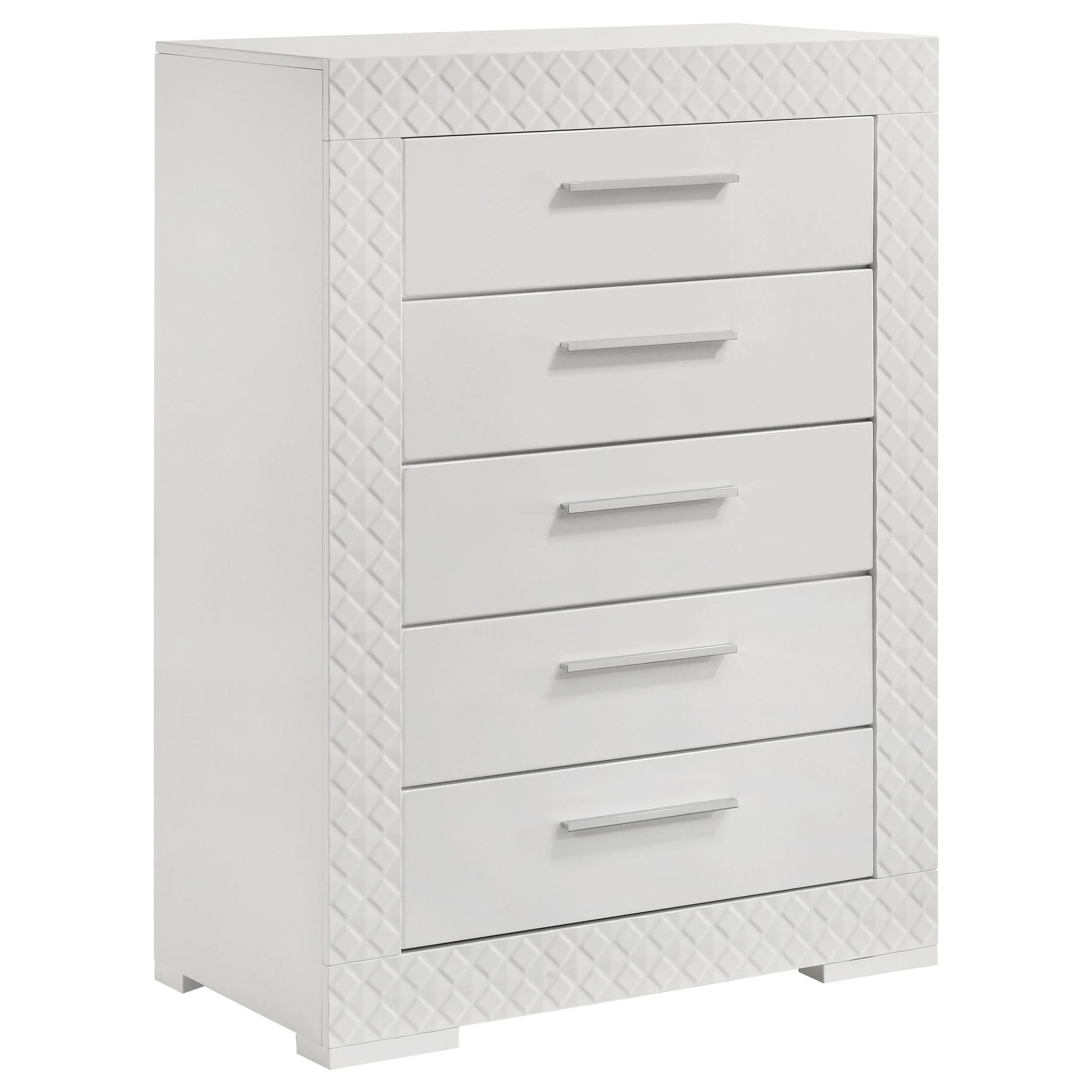 Coaster Furniture Ives 224945 5-Drawer Bedroom Chest of Drawers - White High Gloss - Image 1