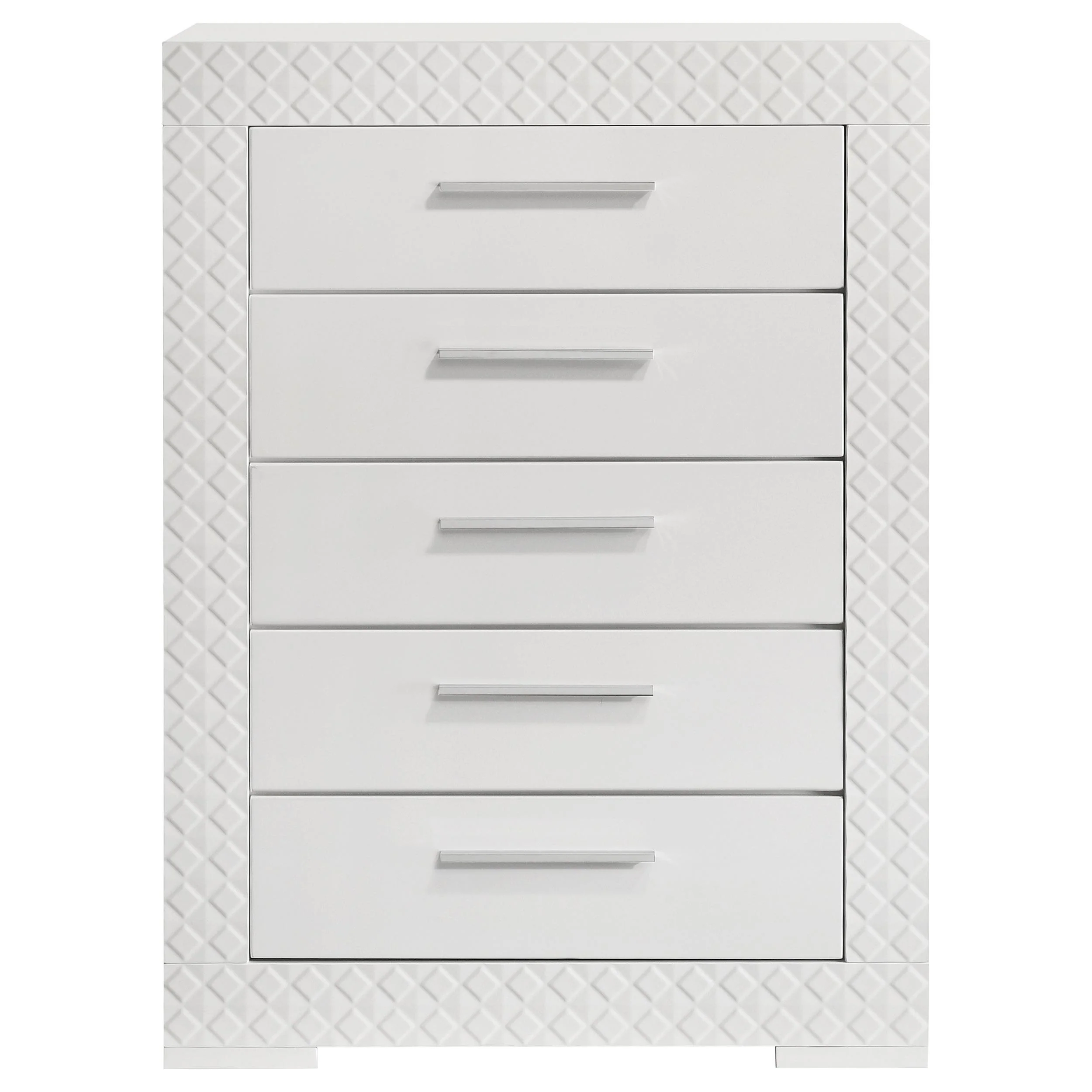 Coaster Furniture Ives 224945 5-Drawer Bedroom Chest of Drawers - White High Gloss - Image 2
