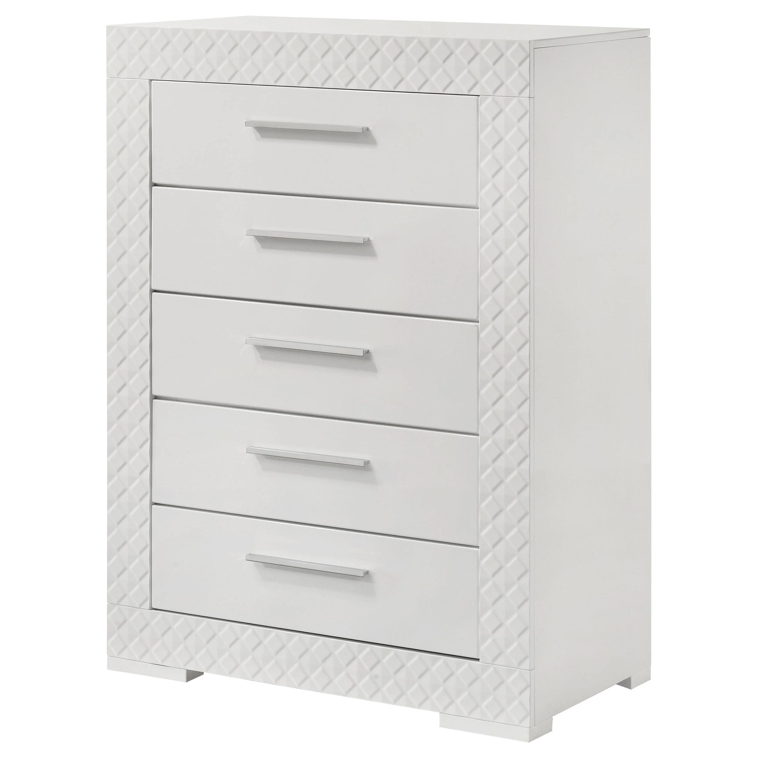 Coaster Furniture Ives 224945 5-Drawer Bedroom Chest of Drawers - White High Gloss - Image 3