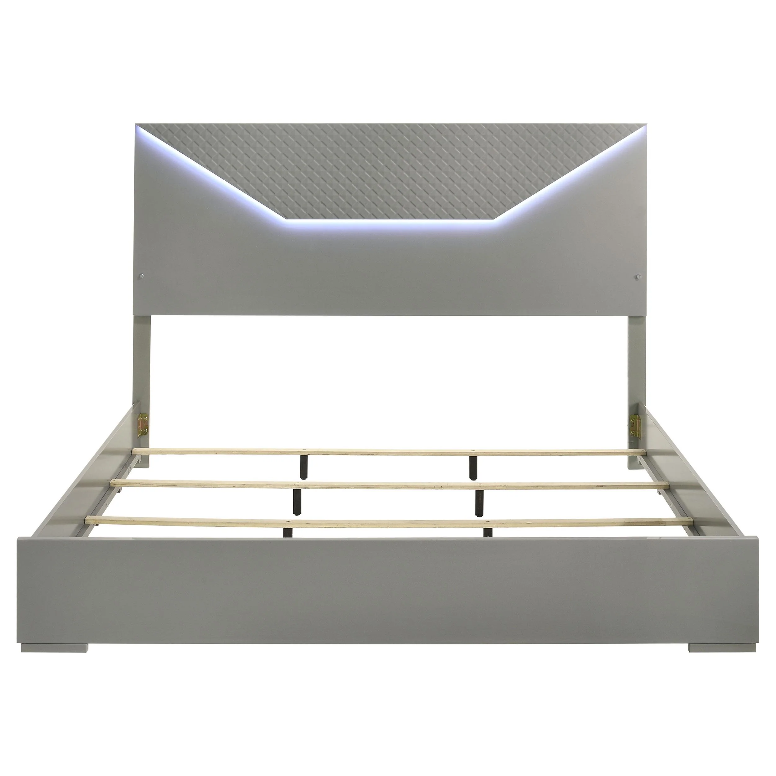 Coaster Furniture Ives 224971KE Eastern King Panel Bed LED Headboard - Grey High Gloss - Image 3