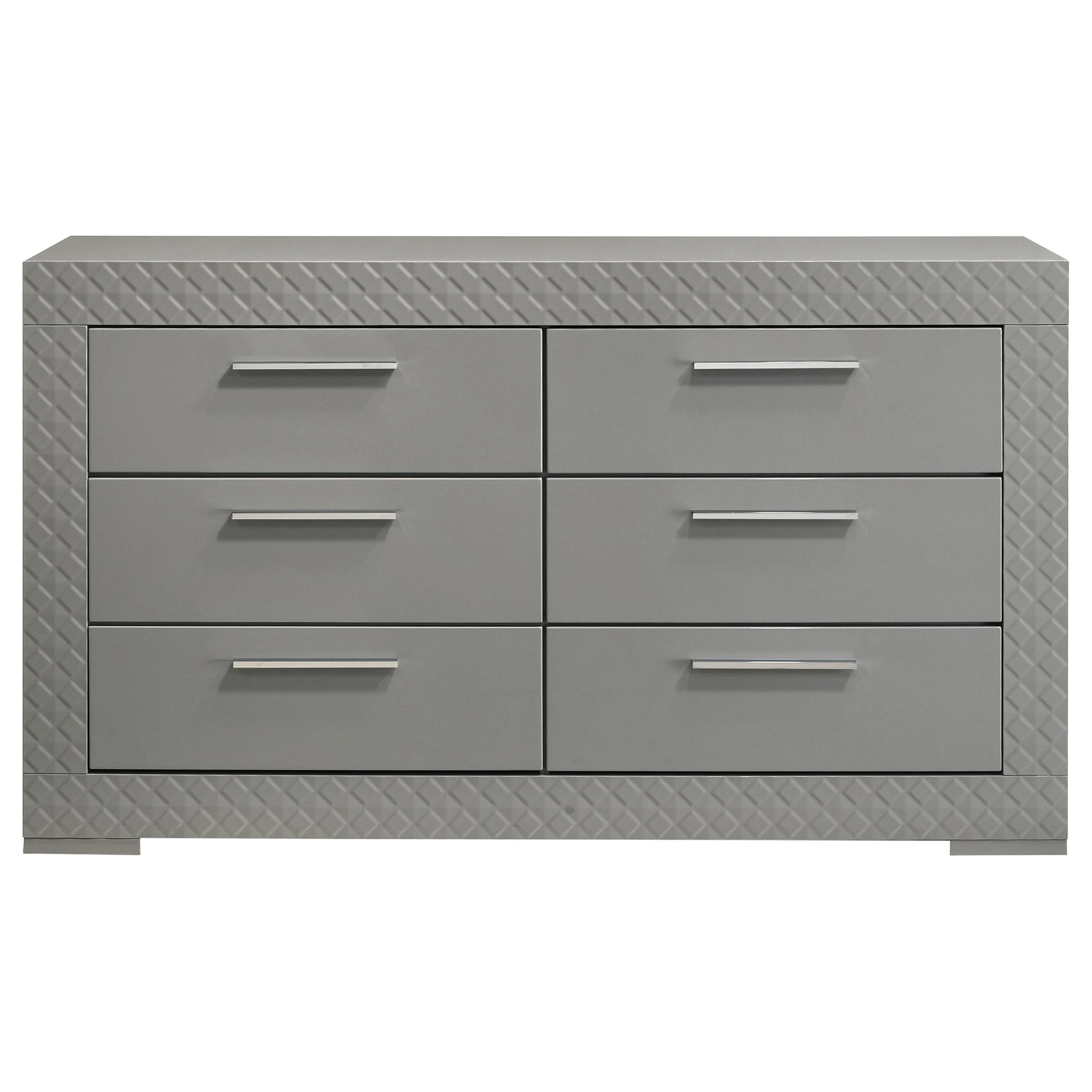 Coaster Furniture Ives 224973 6-Drawer Dresser Cabinet - Grey High Gloss - Image 2
