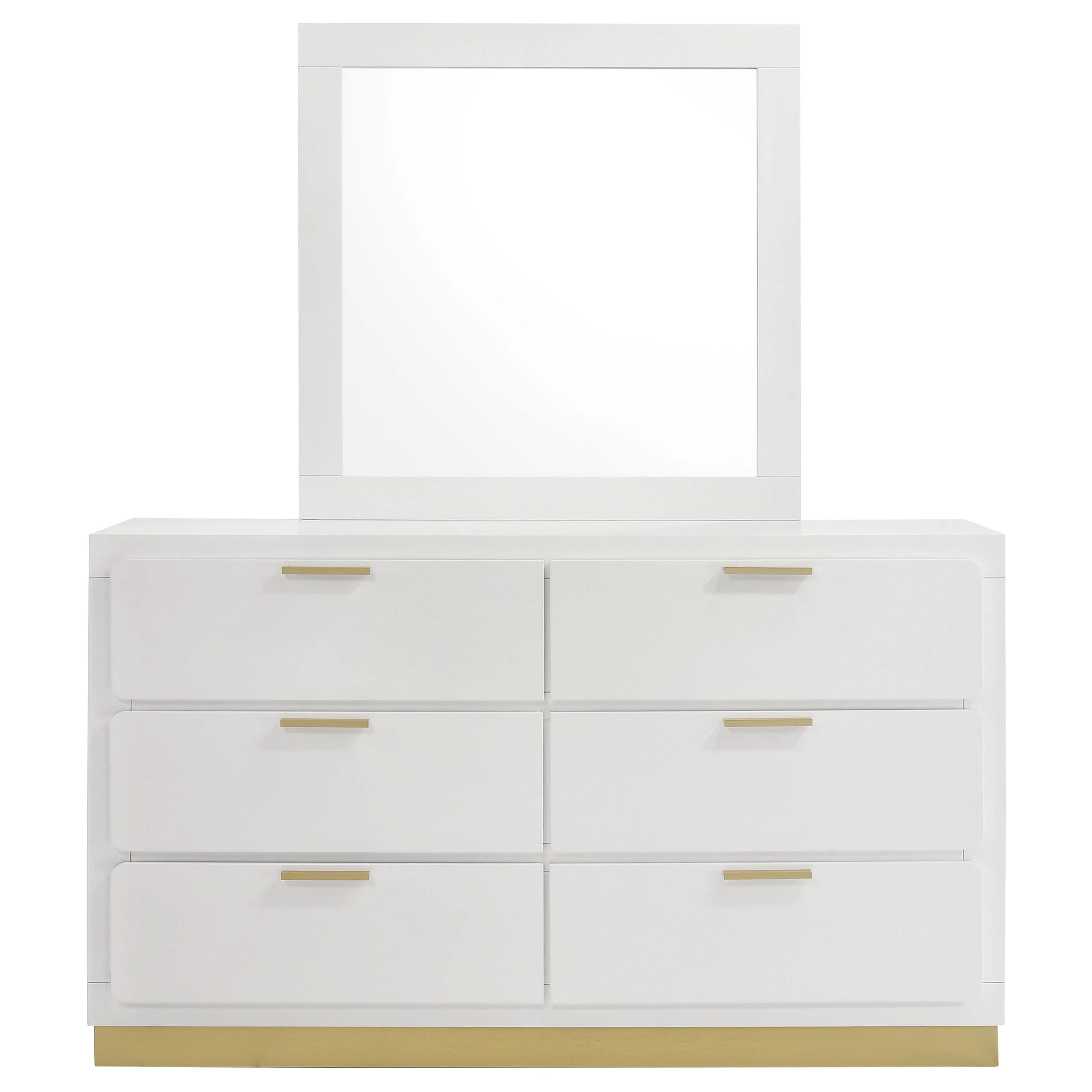 Coaster Furniture Caraway 224773M 6-Drawer Dresser with Mirror - White - Image 2