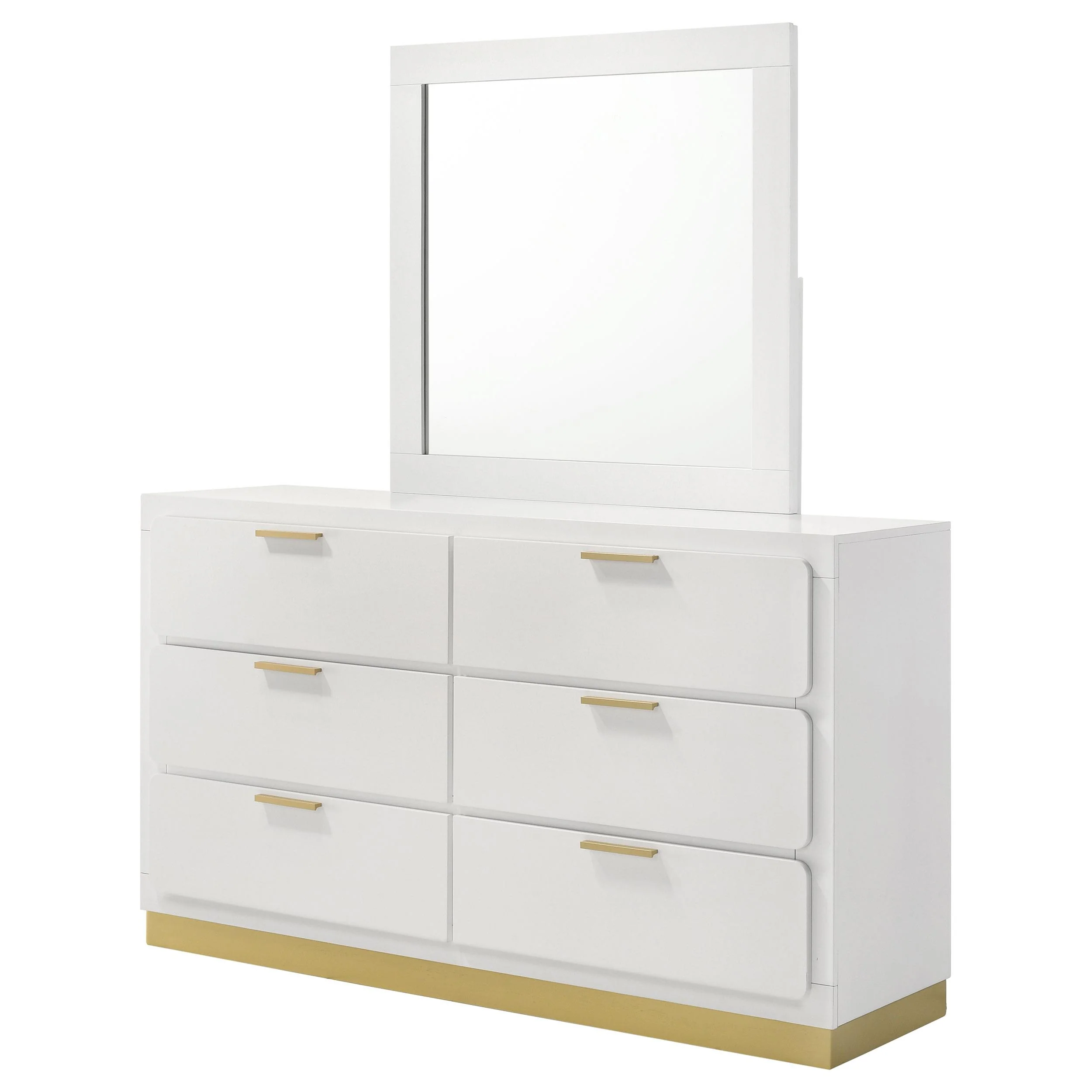 Coaster Furniture Caraway 224773M 6-Drawer Dresser with Mirror - White - Image 3
