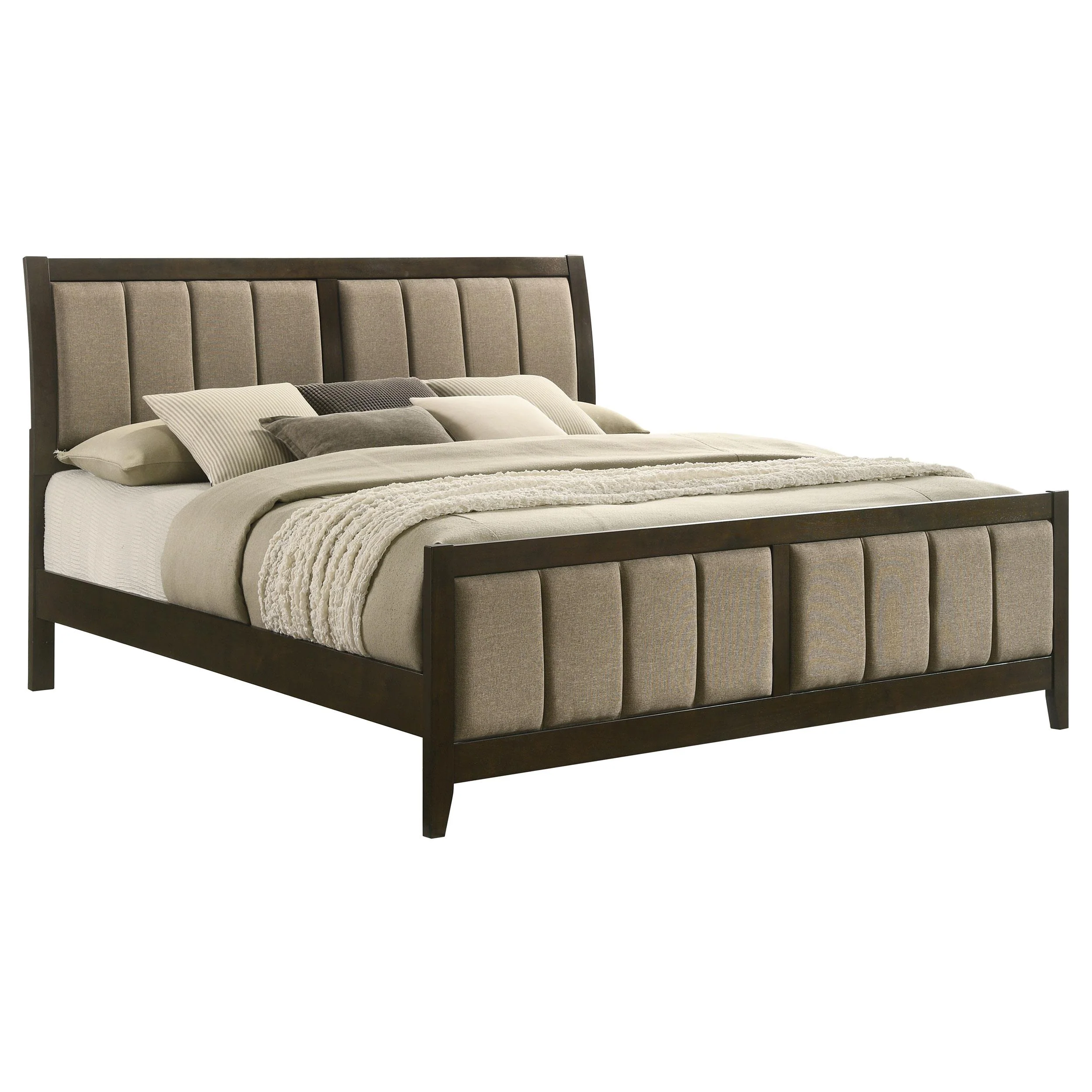 Coaster Furniture Wilkes 224421KE 51-inch Upholstered Eastern King Bed - Dark Cocoa - Image 2