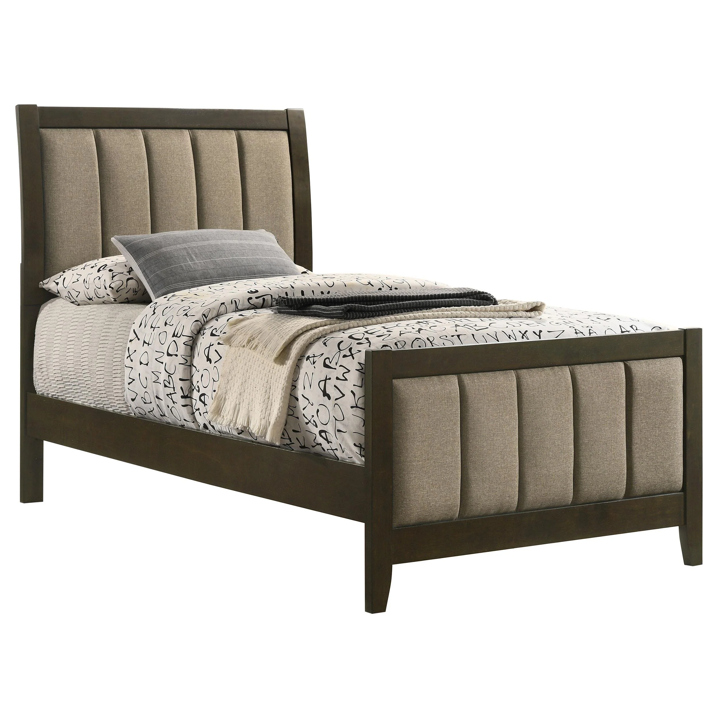 Coaster Furniture Wilkes 224421T 51-inch Upholstered Twin Bed - Dark Cocoa - Image 2