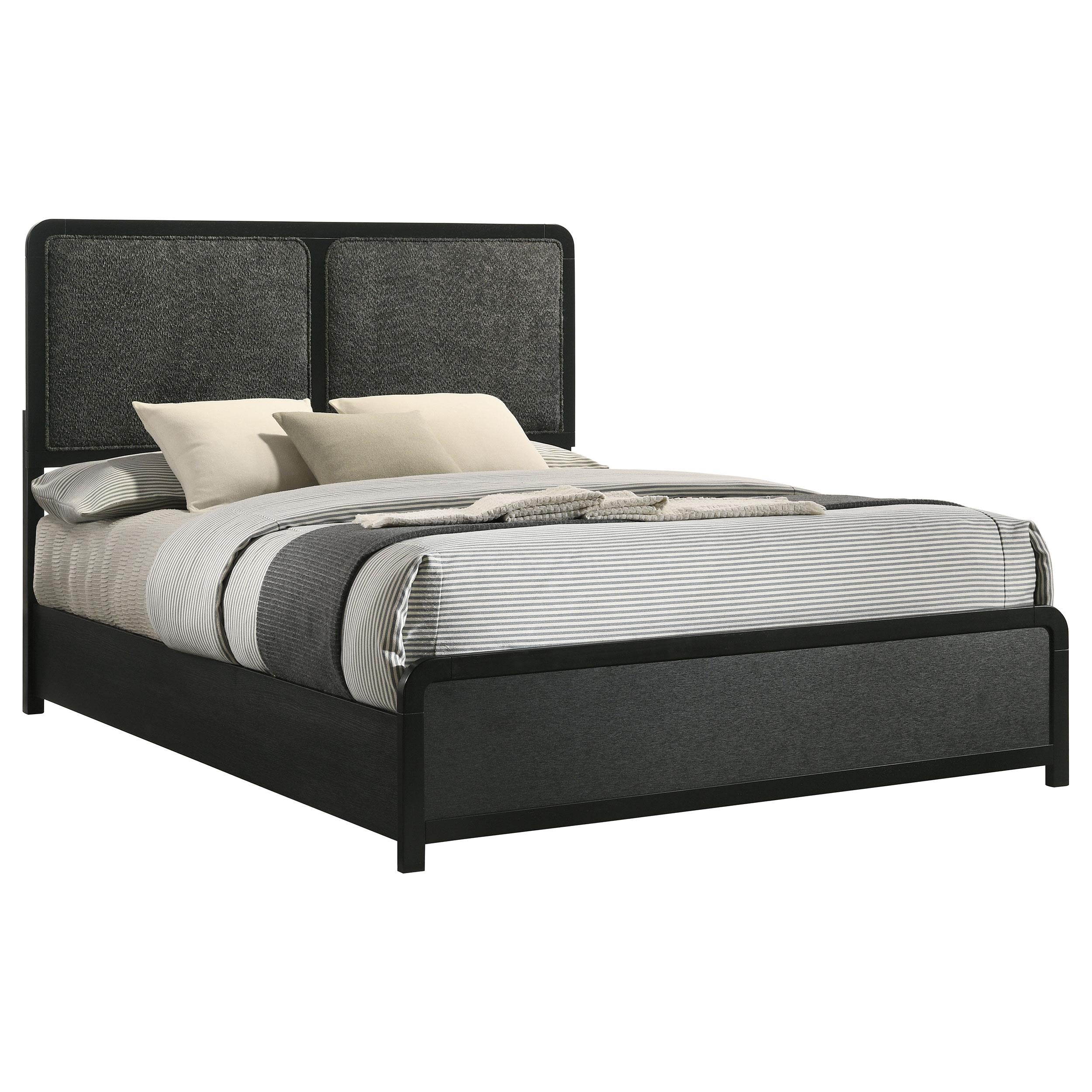 Coaster Furniture Cavelle 223661KE 51-inch Upholstered Eastern King Bed - Black - Image 2