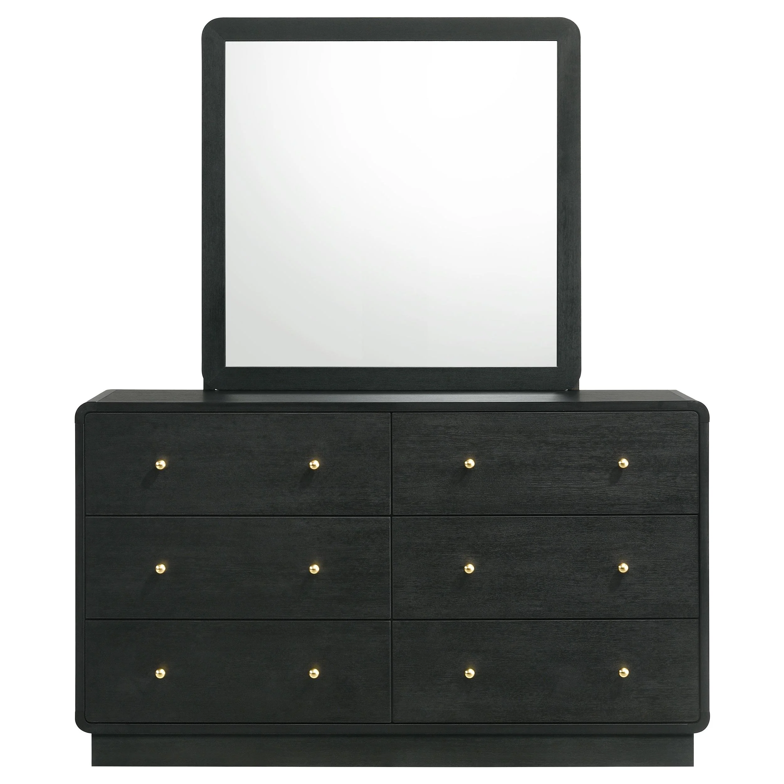 Coaster Furniture Cavelle 223663M 6-Drawer Dresser and Mirror - Black - Image 2