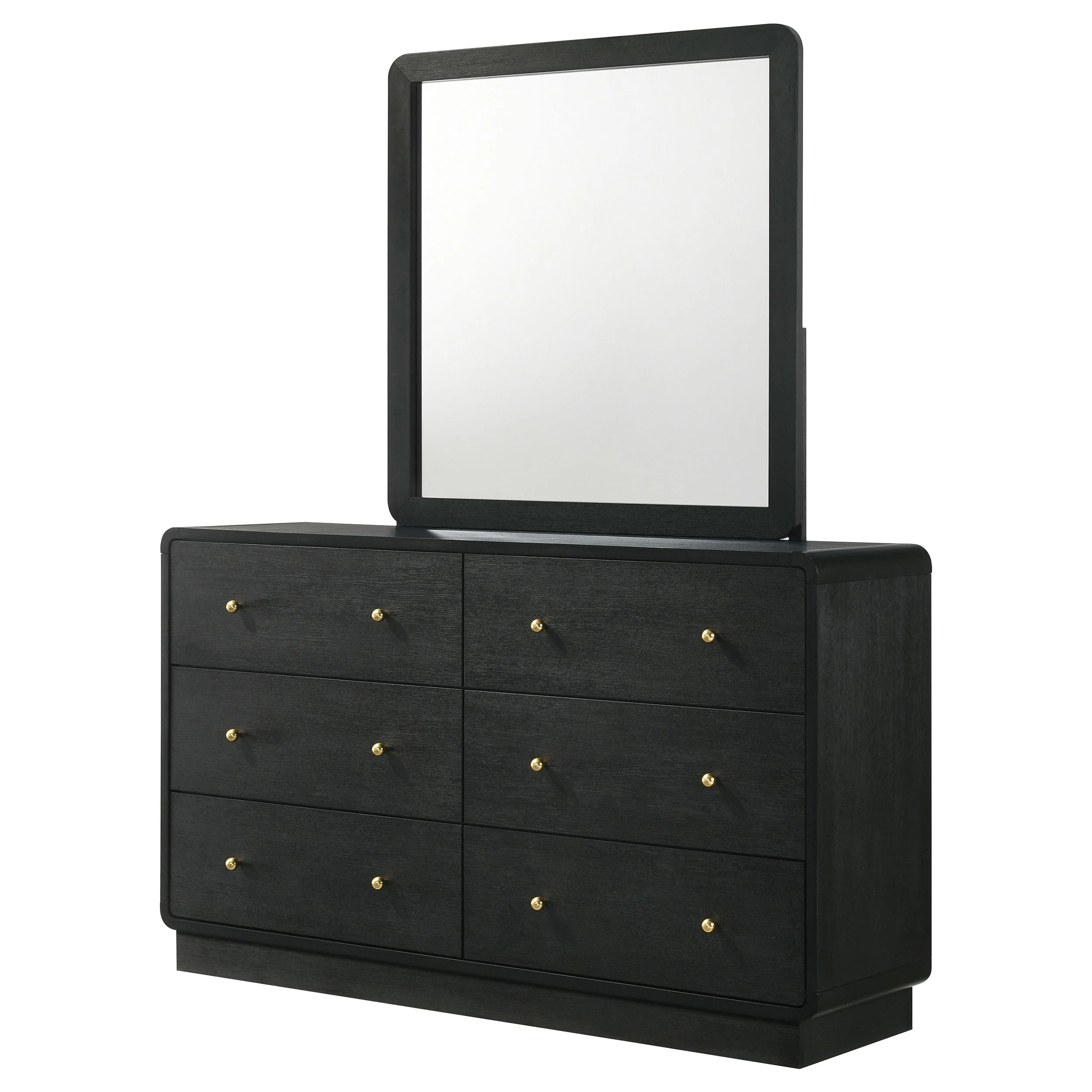 Coaster Furniture Cavelle 223663M 6-Drawer Dresser and Mirror - Black - Image 3