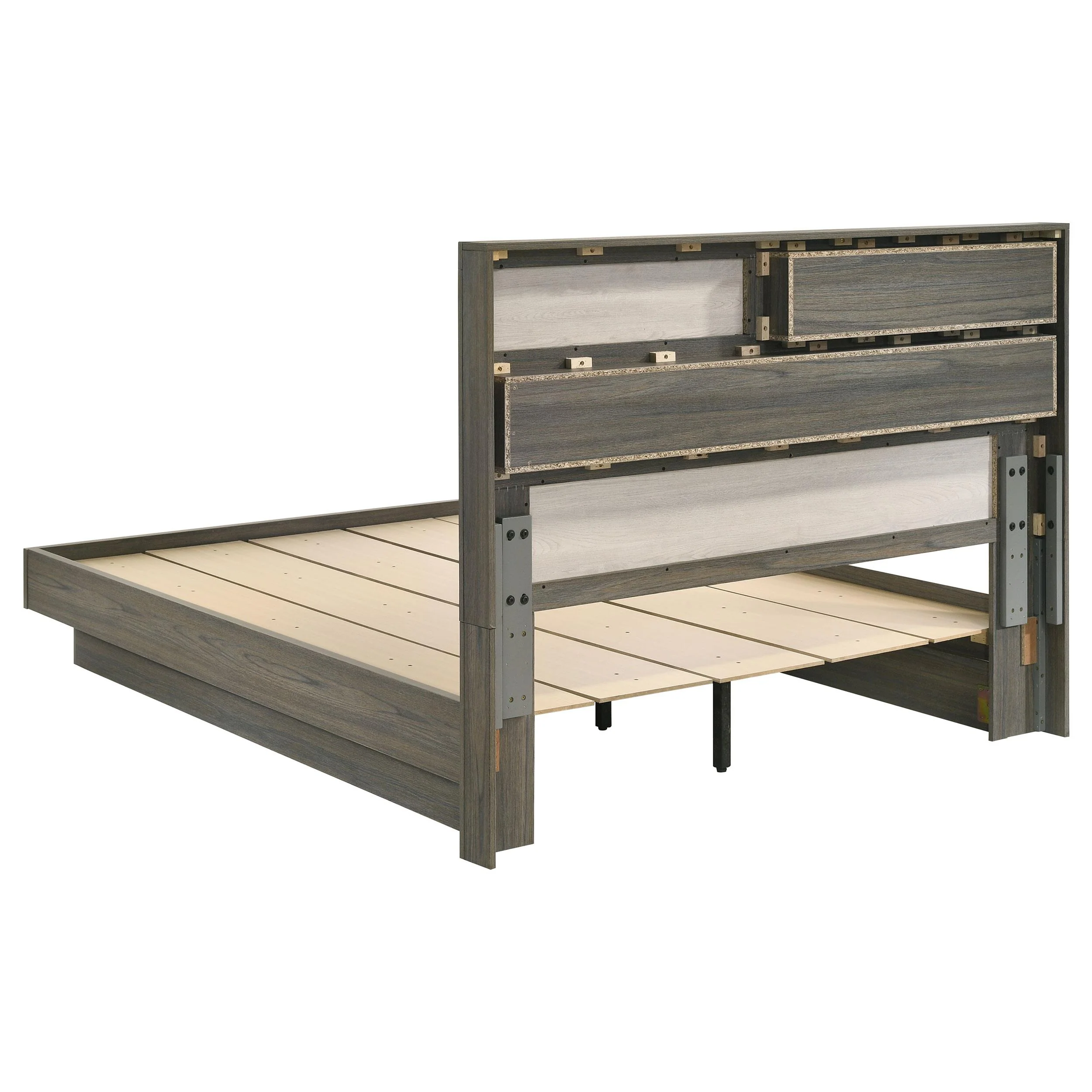 Coaster Furniture Fenwick 224981KW California King Bed Bookcase Headboard - Grey Oak - Image 3