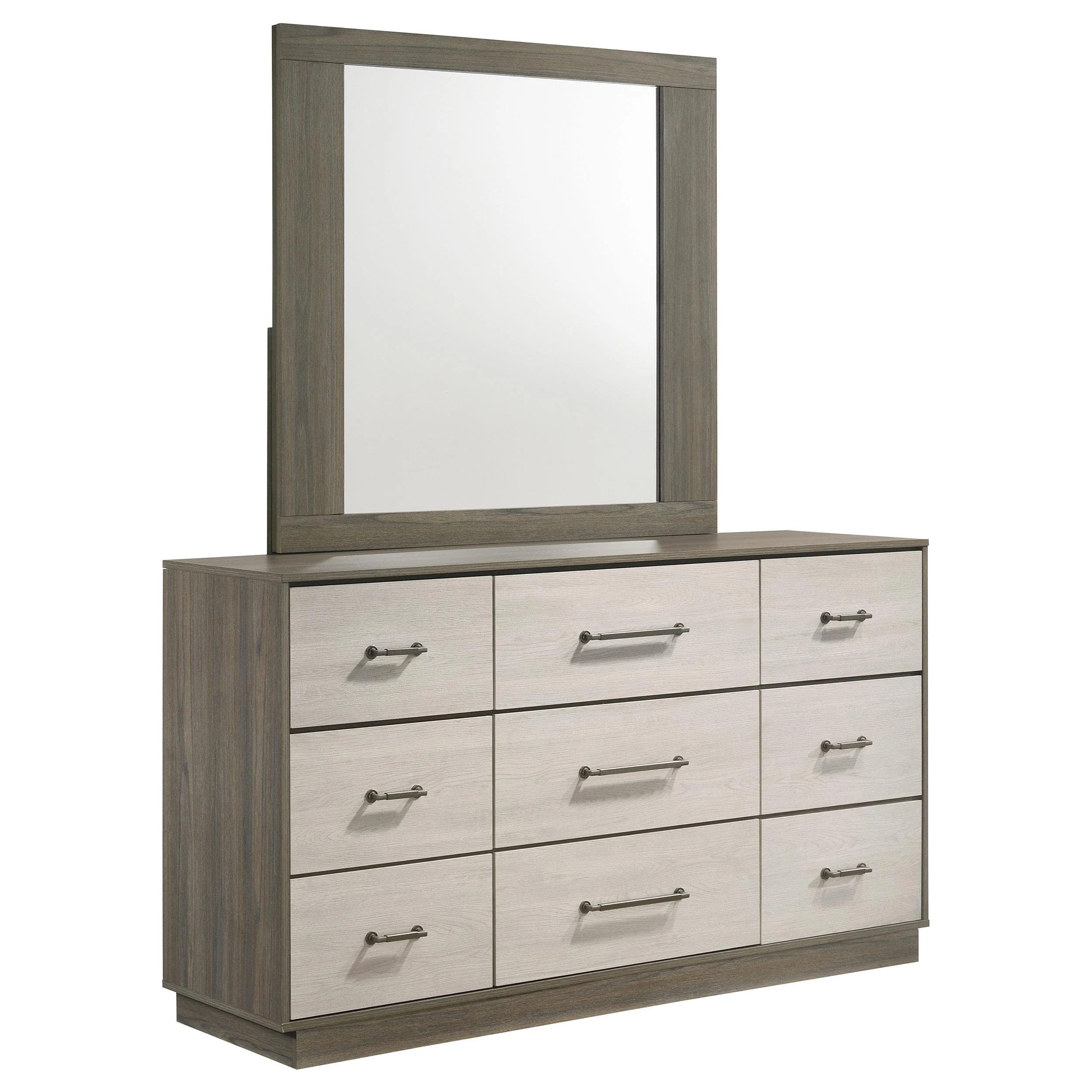 Coaster Furniture Fenwick 224983M 9-Drawer Dresser with Mirror - Grey Oak - Image 1