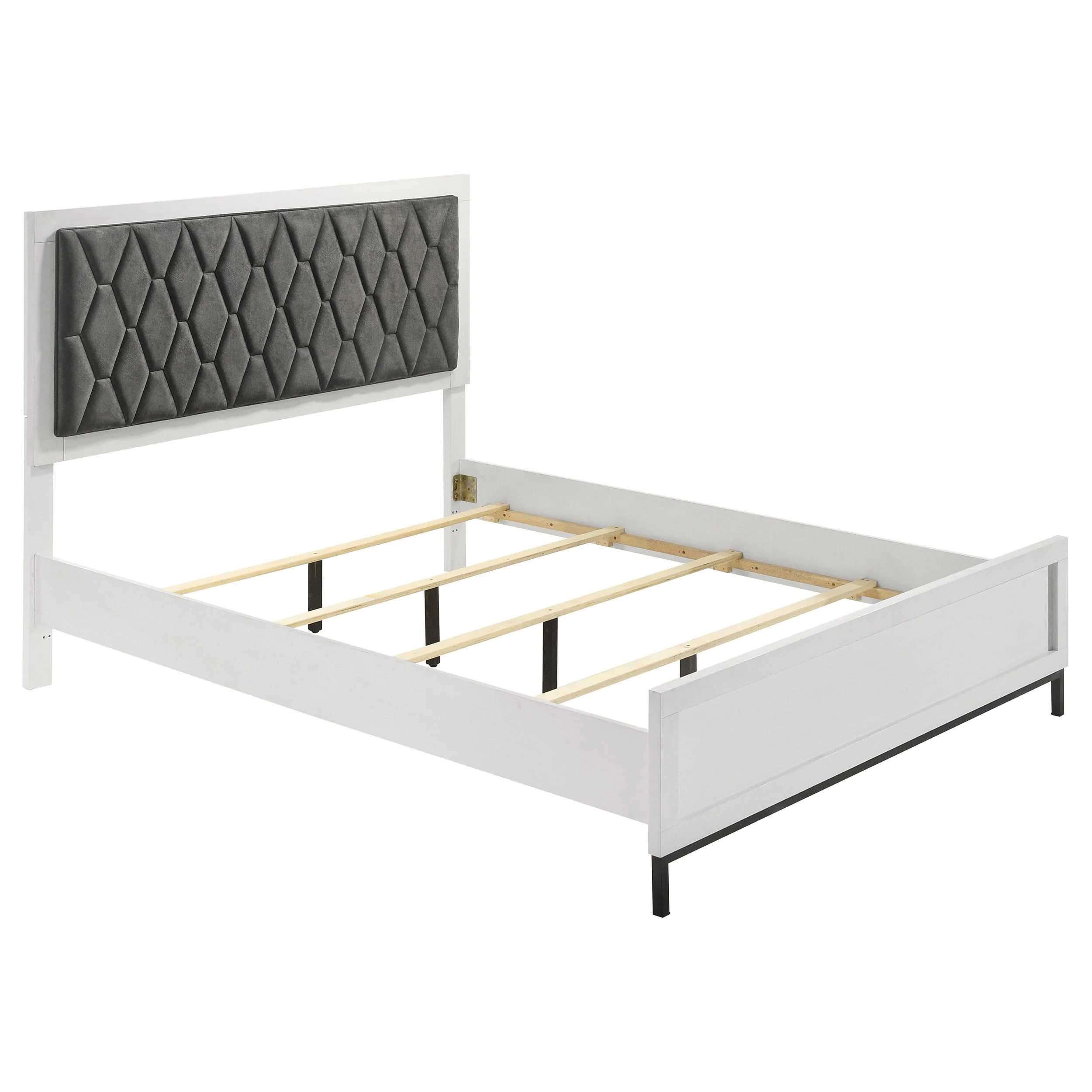 Coaster Furniture Sonora 224861Q Queen Upholstered Panel Bed - White - Image 1