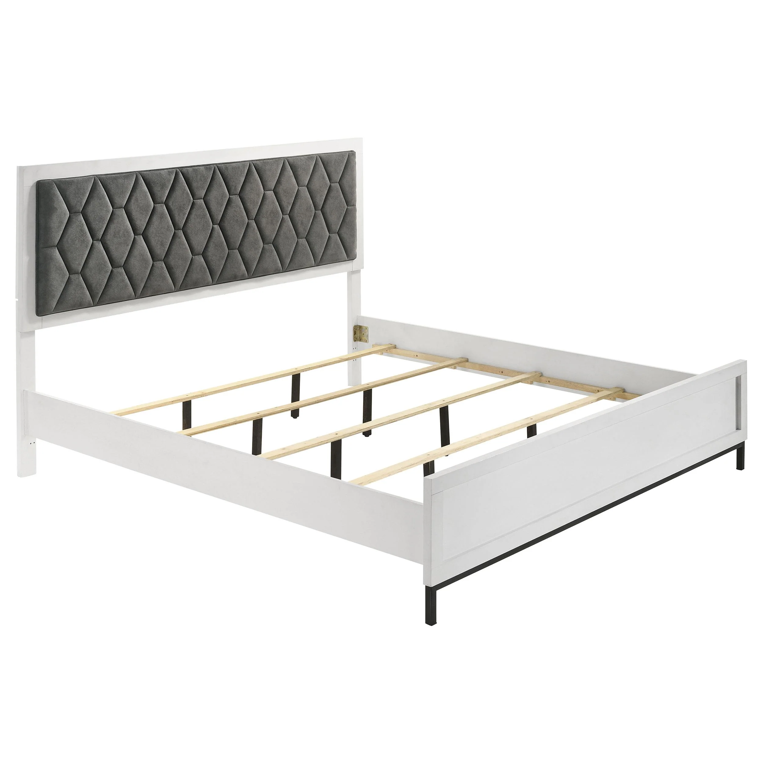Coaster Furniture Sonora 224861KE Eastern King Upholstered Panel Bed - White - Image 1