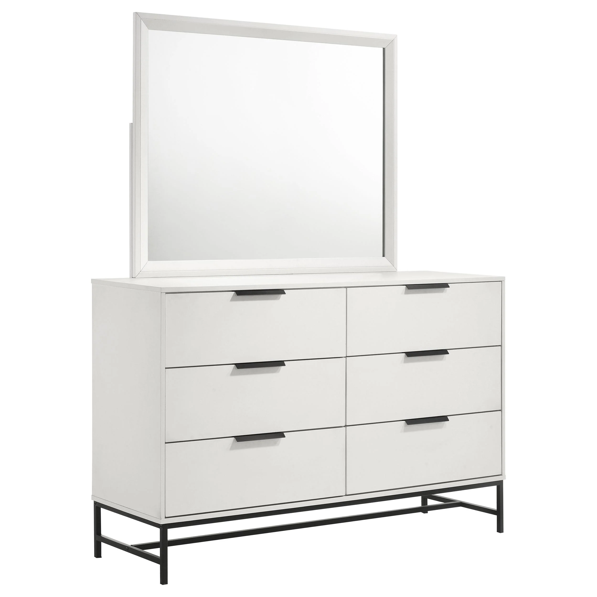 Coaster Furniture Sonora 224863M 6-Drawer Dresser with Mirror - White - Image 1
