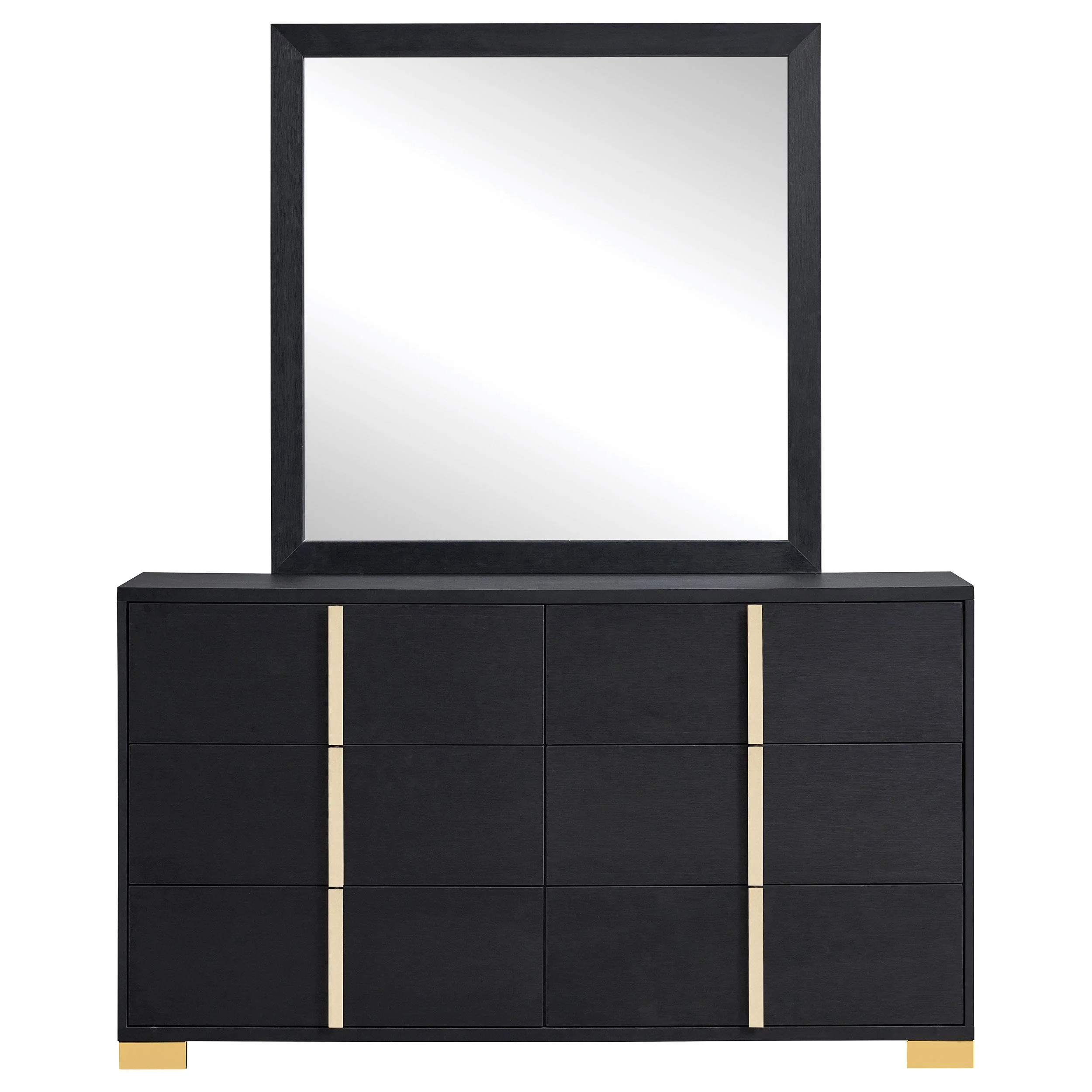 Coaster Furniture Marceline 222833M 6-Drawer Dresser with Mirror - Black - Image 2