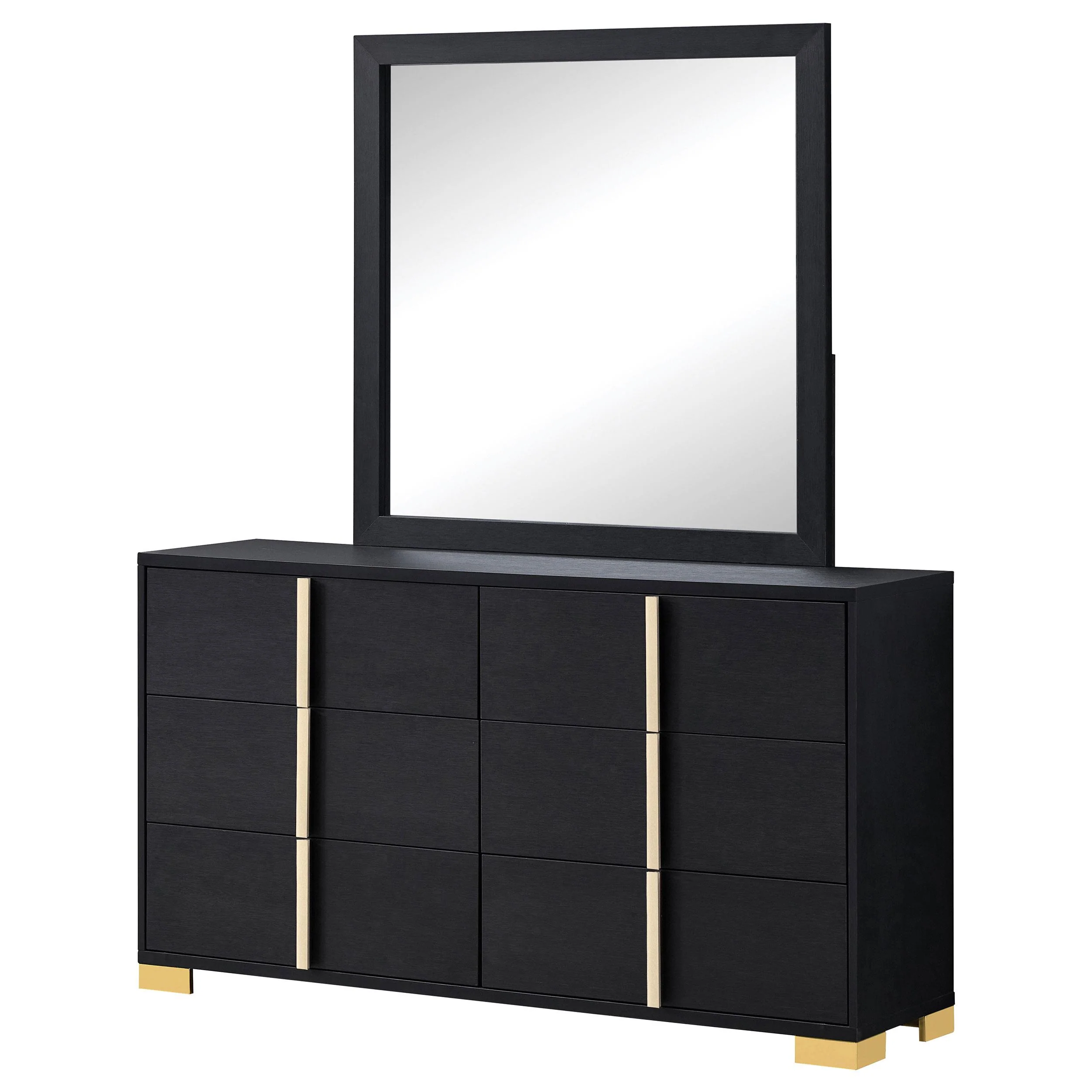 Coaster Furniture Marceline 222833M 6-Drawer Dresser with Mirror - Black - Image 3